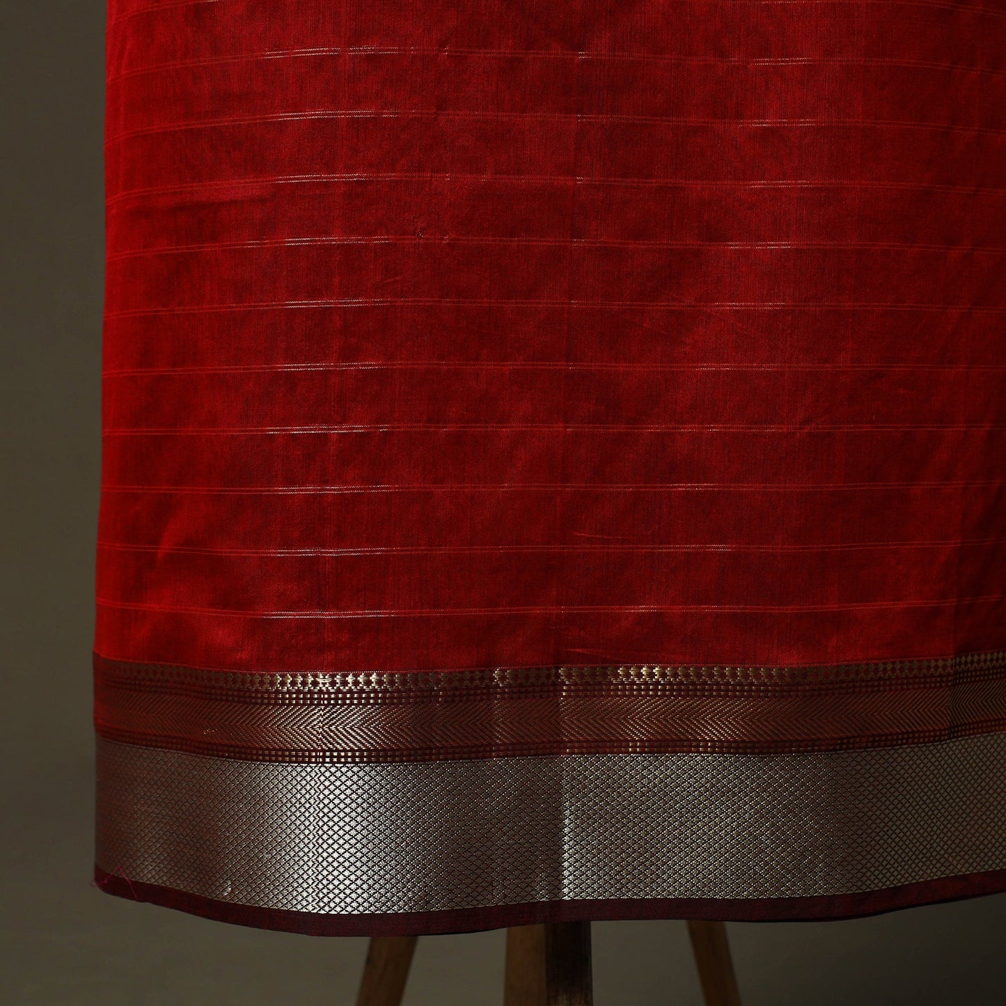 Maheshwari silk handloom zari stripes 2pc unstitched dress