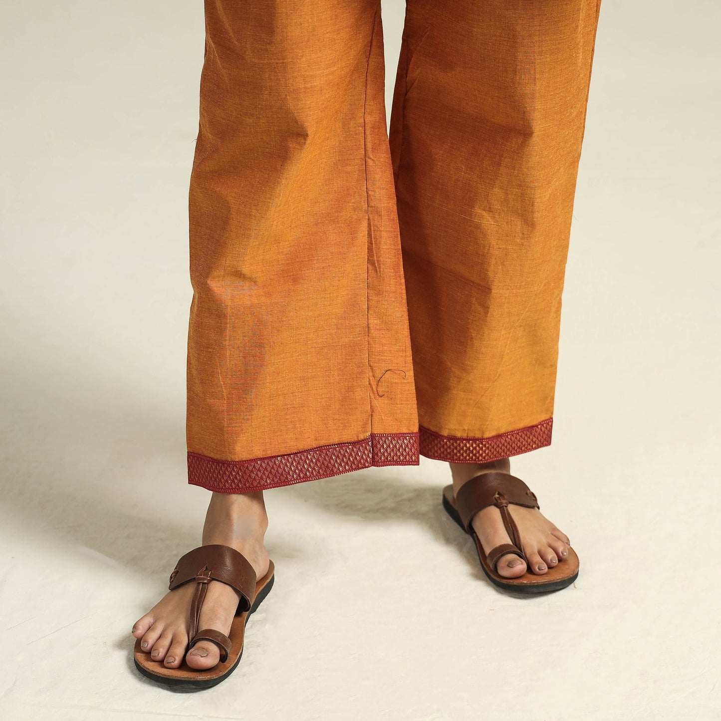Red - mangalagiri handloom cotton kurta with palazzo &
