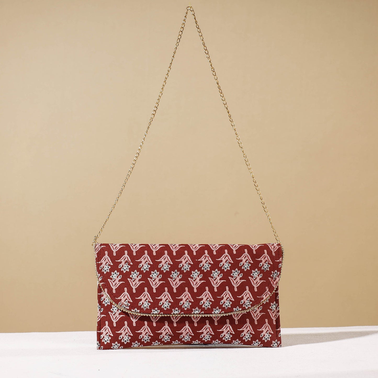 Red Marudhara Printed Sling Clutch Wallet