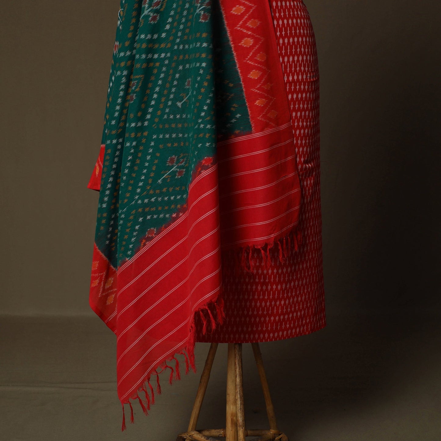 Handloom mercerised cotton pochampally ikat 2pc unstitched