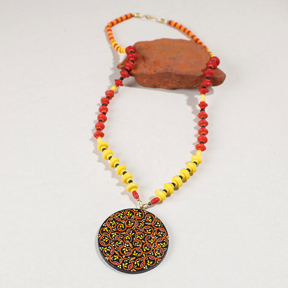 Miniature Handpainted Wooden Necklace With Beads Online at iTokri.com