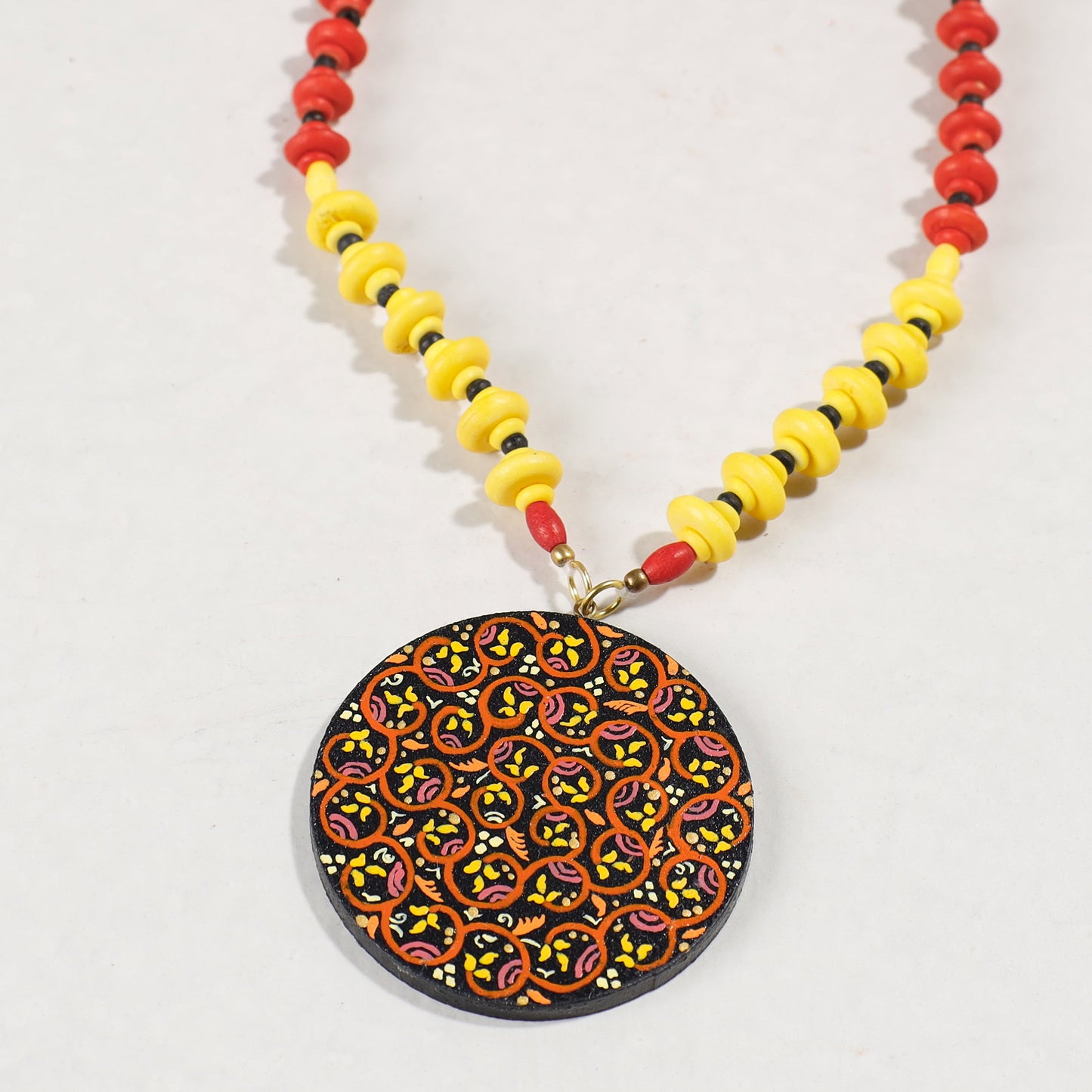 Miniature Handpainted Wooden Necklace With Beads Online at iTokri.com