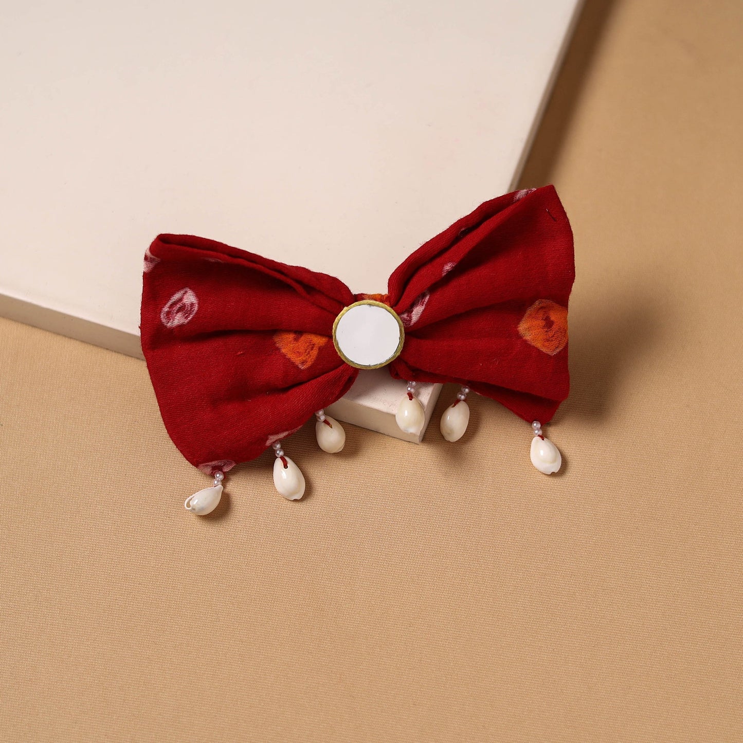 Mirror shell work women’s bow hair clip 19 - handcrafted