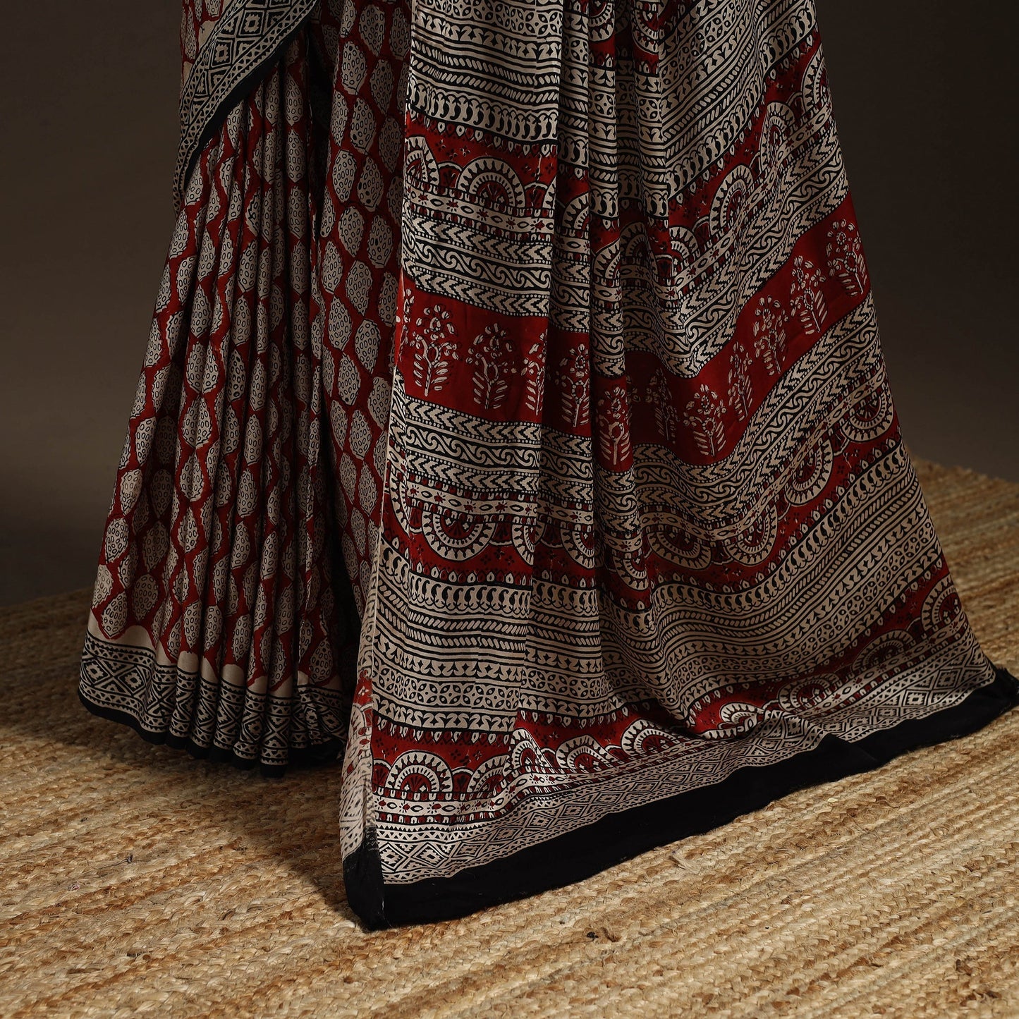 Modal silk hand bagru saree 15 - handcrafted