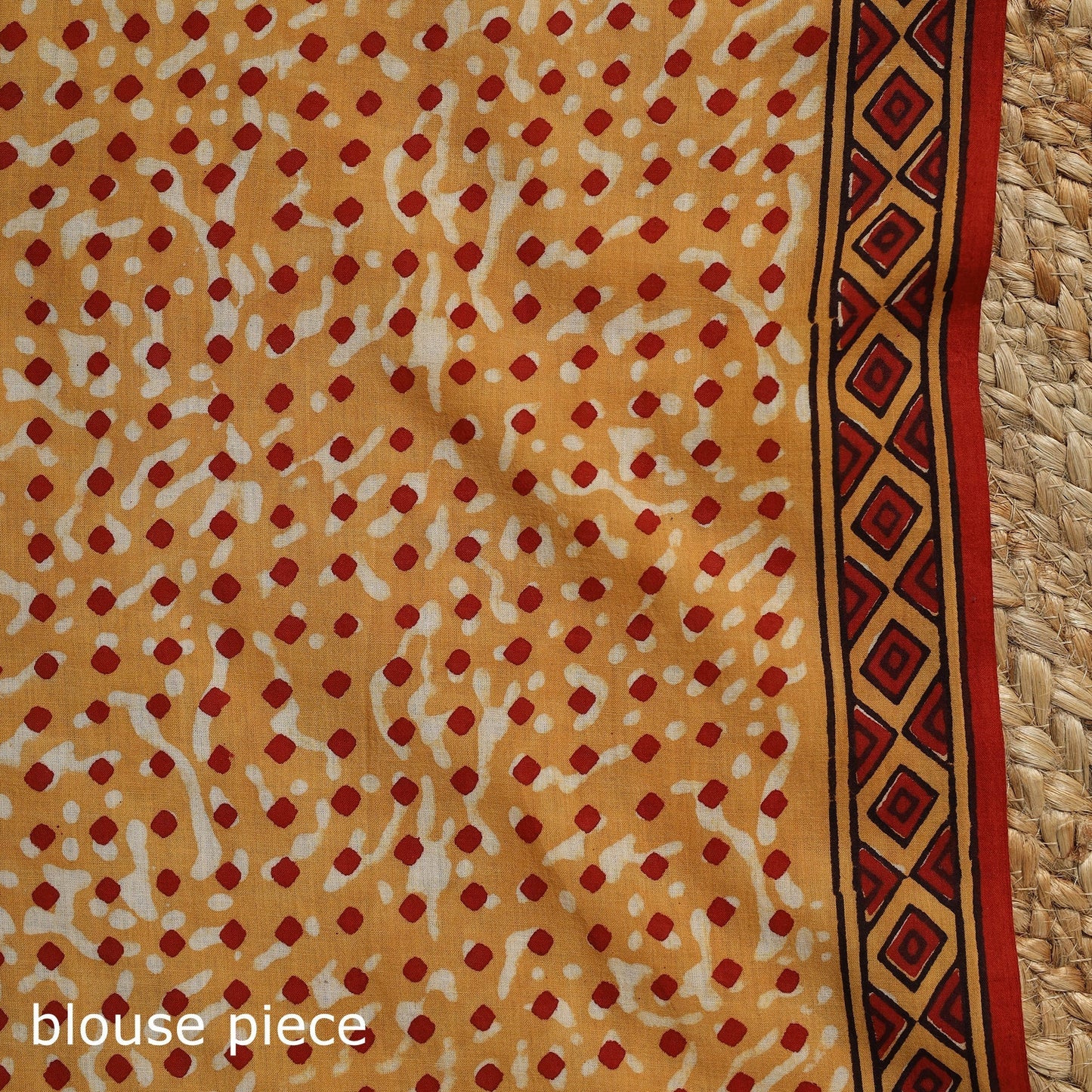 Orange - mul cotton bagru saree 13 - handcrafted