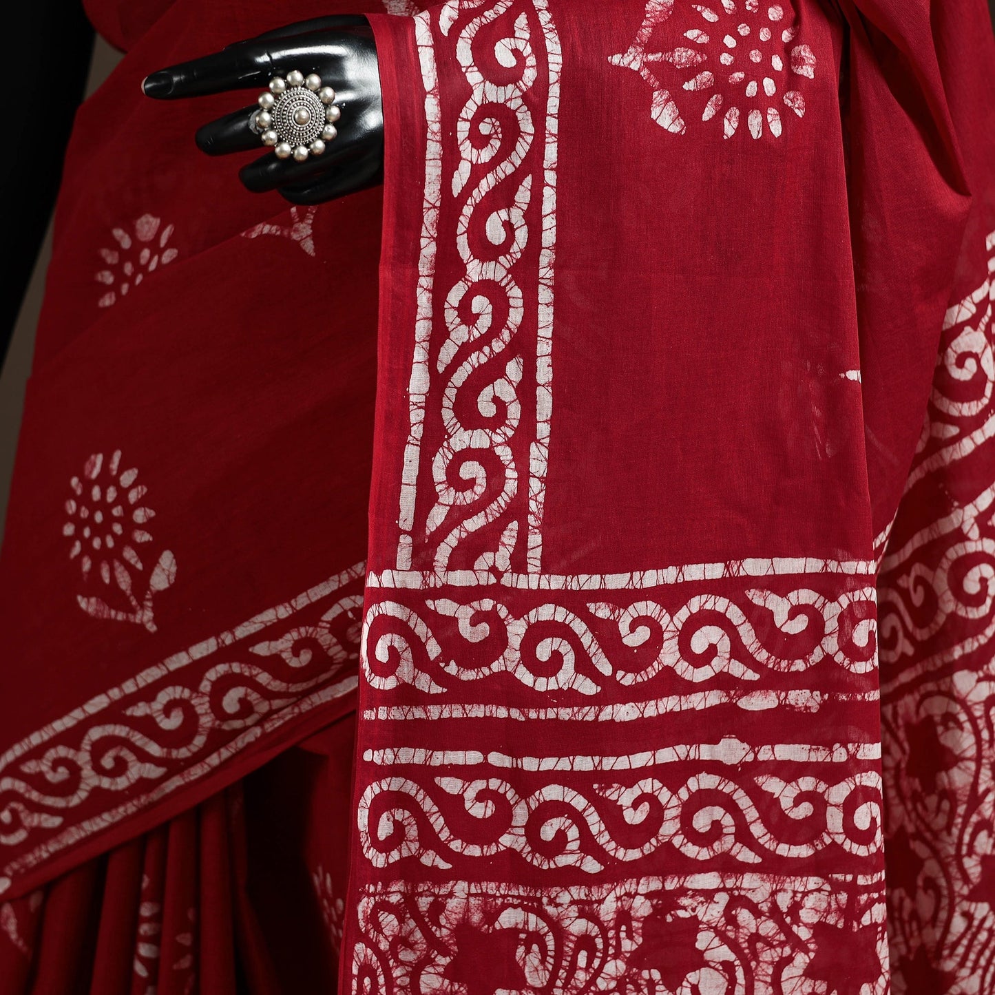 Mul cotton hand batik saree 06 - handcrafted