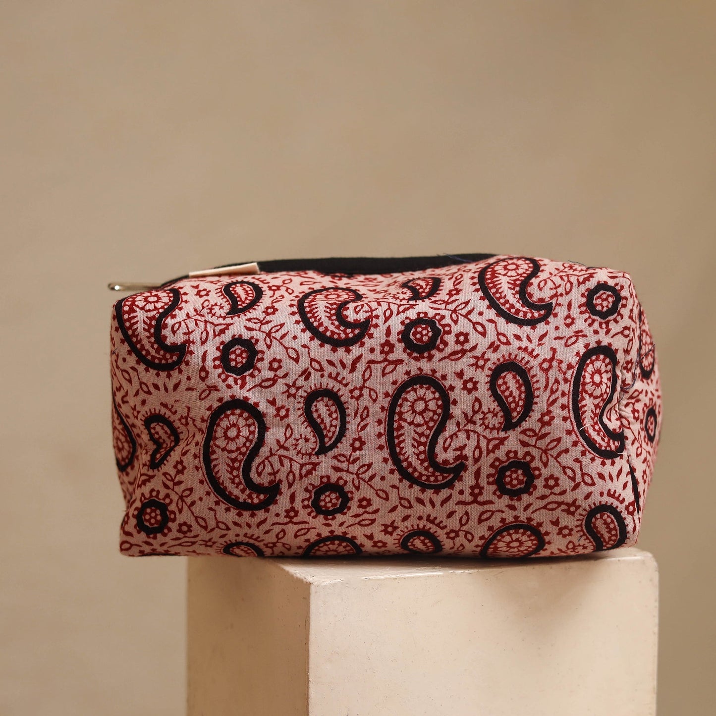 Red - handmade cotton toiletry bags (set of 3) 19