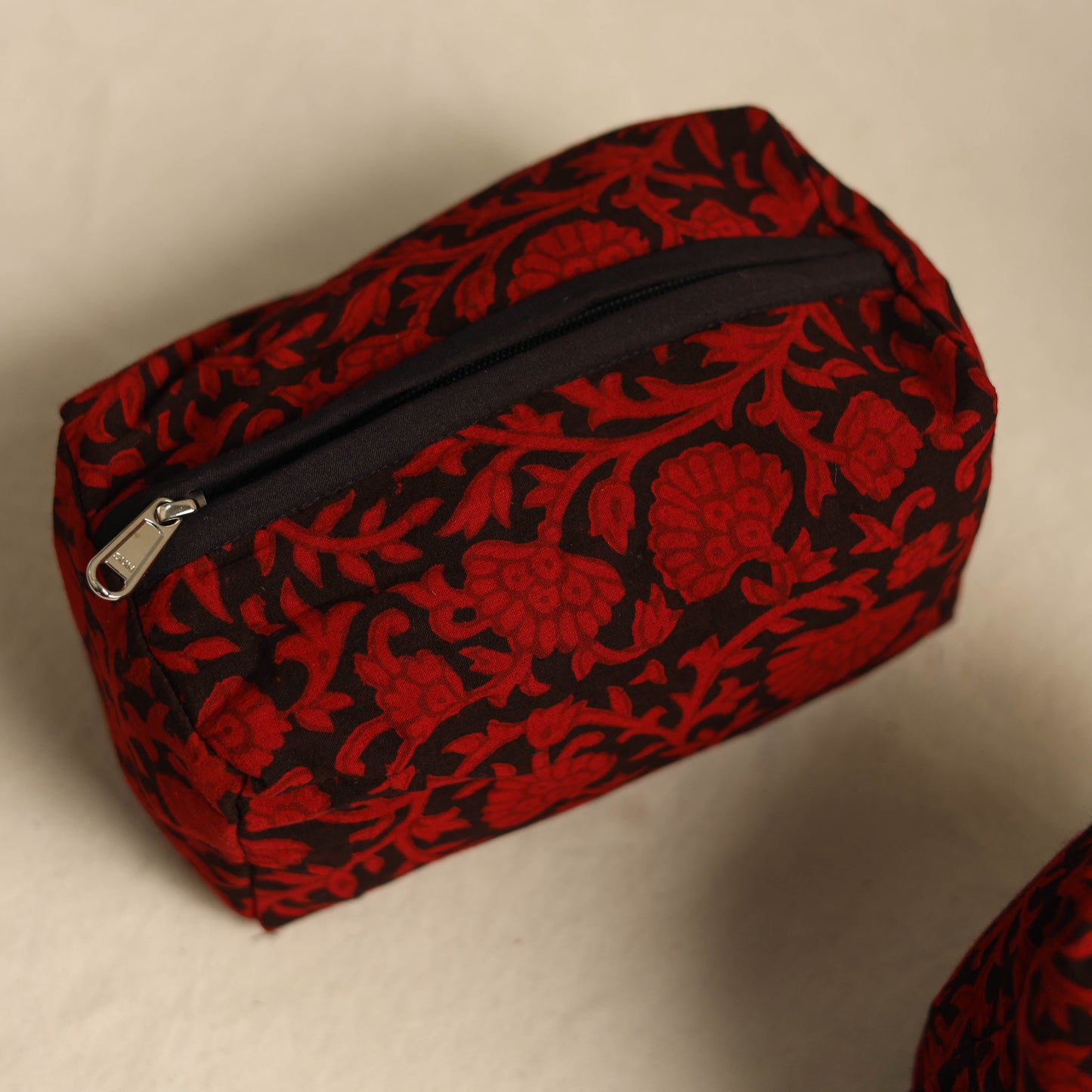 Red Multipurpose Handmade Toiletry Bags (Set of 3)