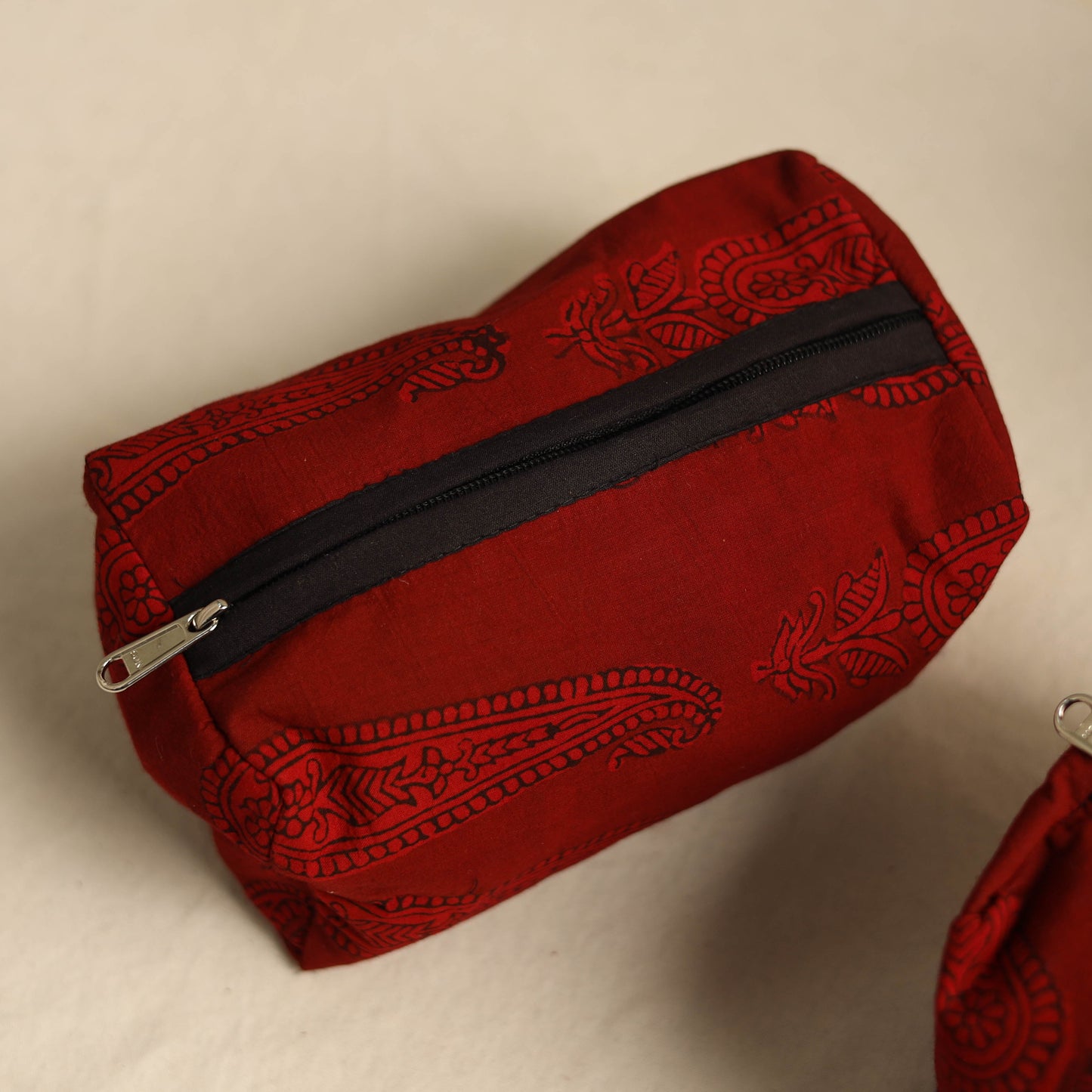 Red Multipurpose Handmade Toiletry Bags (Set of 3)