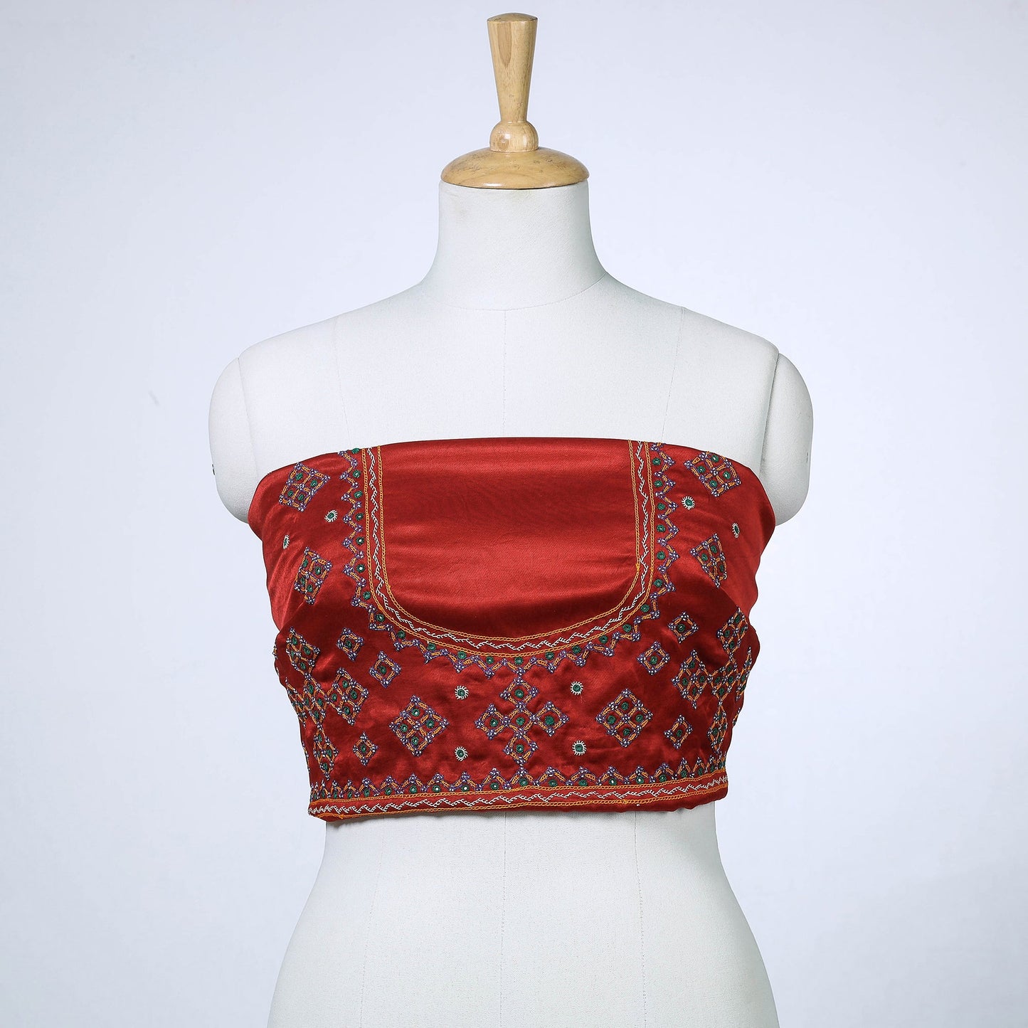 Buy Kutch Mirror Work Mashru Silk Blouse Piece