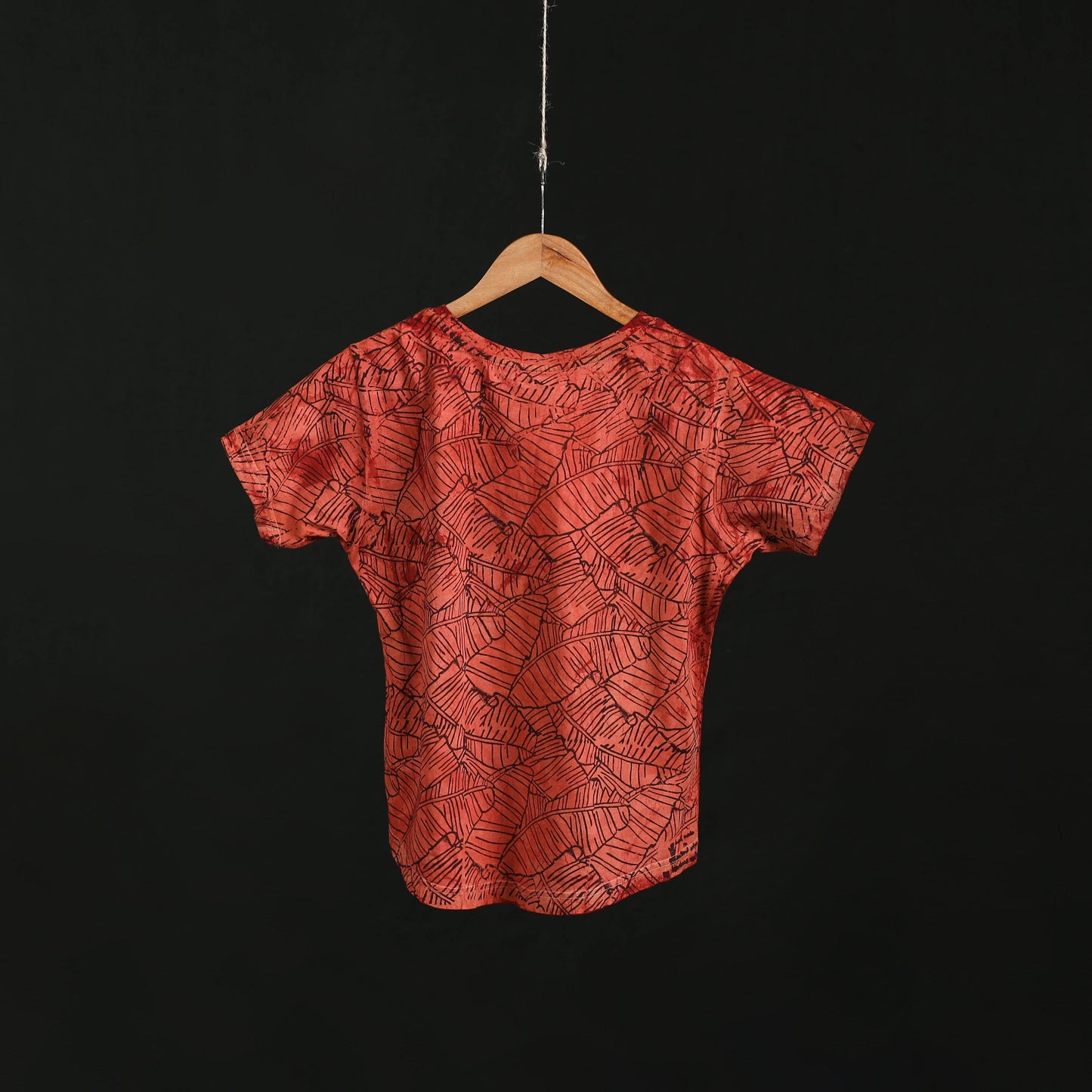 Natural dyed bindaas block art printed cotton v neck
