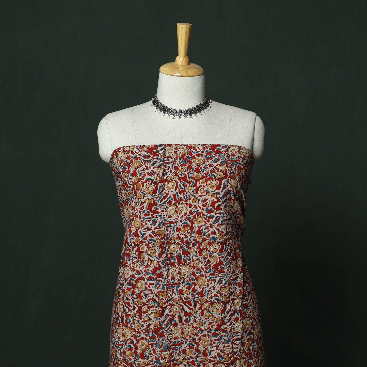 Natural dyed block print cotton pedana kalamkari 2pc