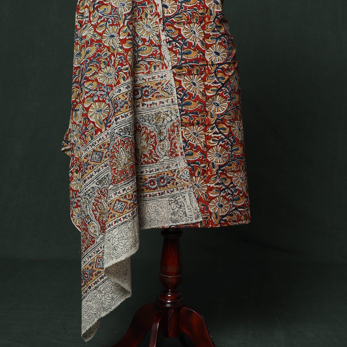 Natural dyed block print cotton pedana kalamkari 2pc