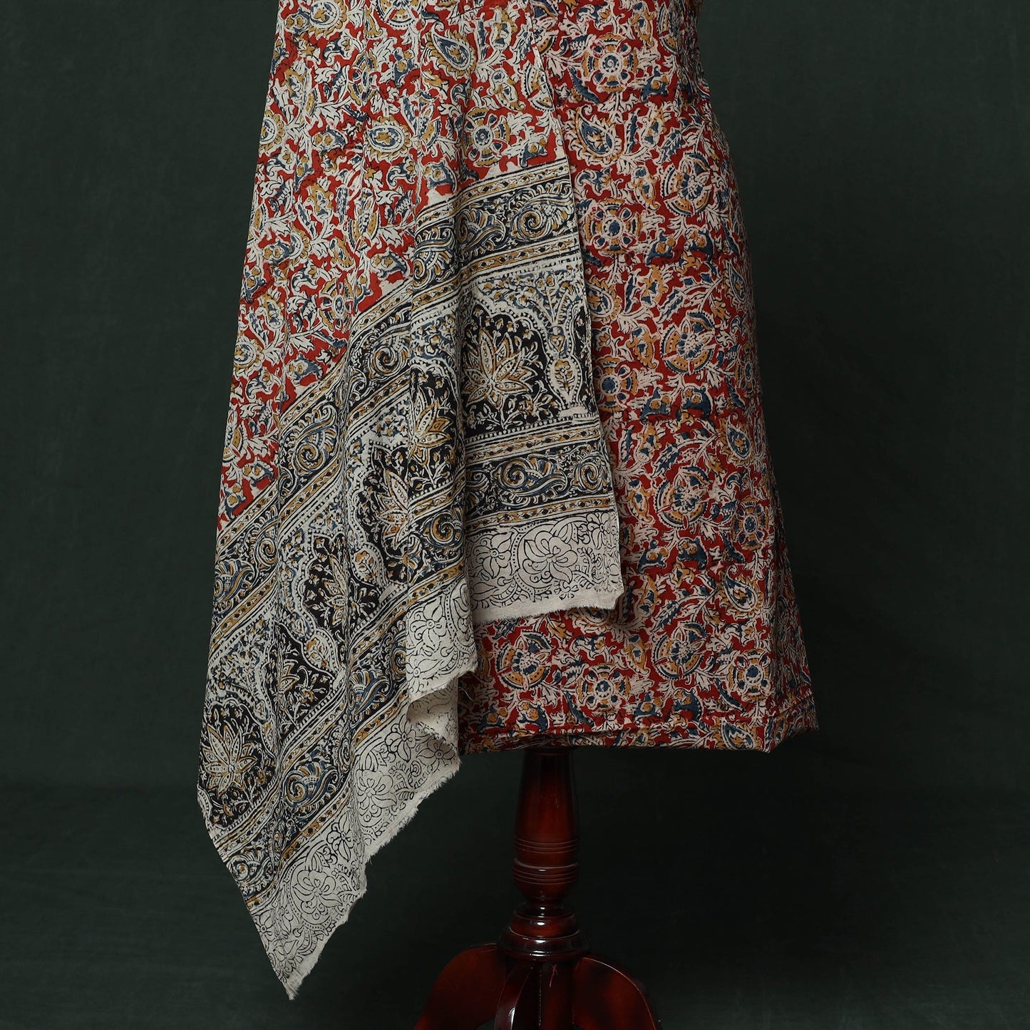 Natural dyed block print cotton pedana kalamkari 2pc