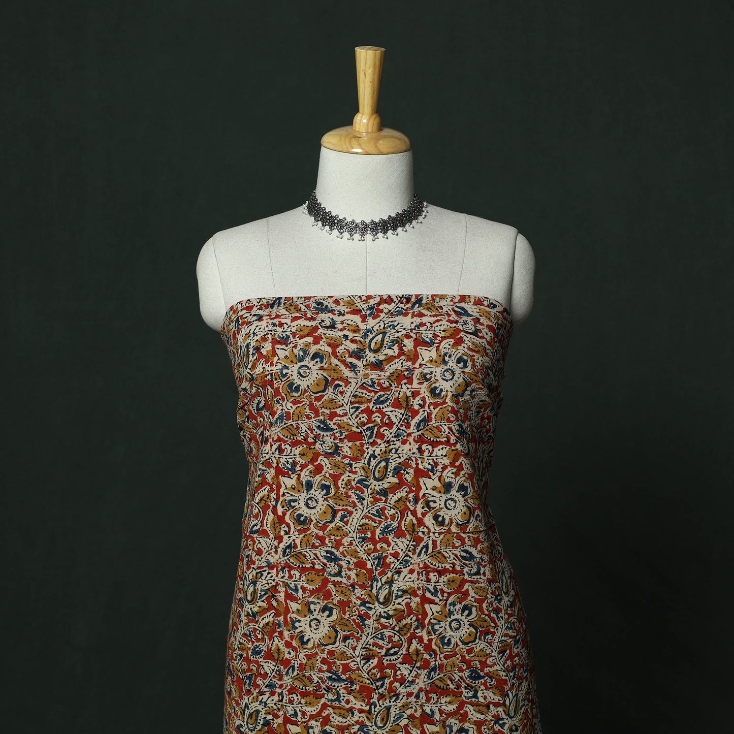 Natural dyed block print cotton pedana kalamkari 2pc