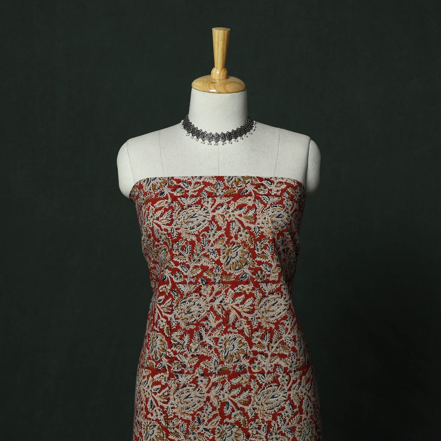 Natural dyed block print cotton pedana kalamkari 2pc