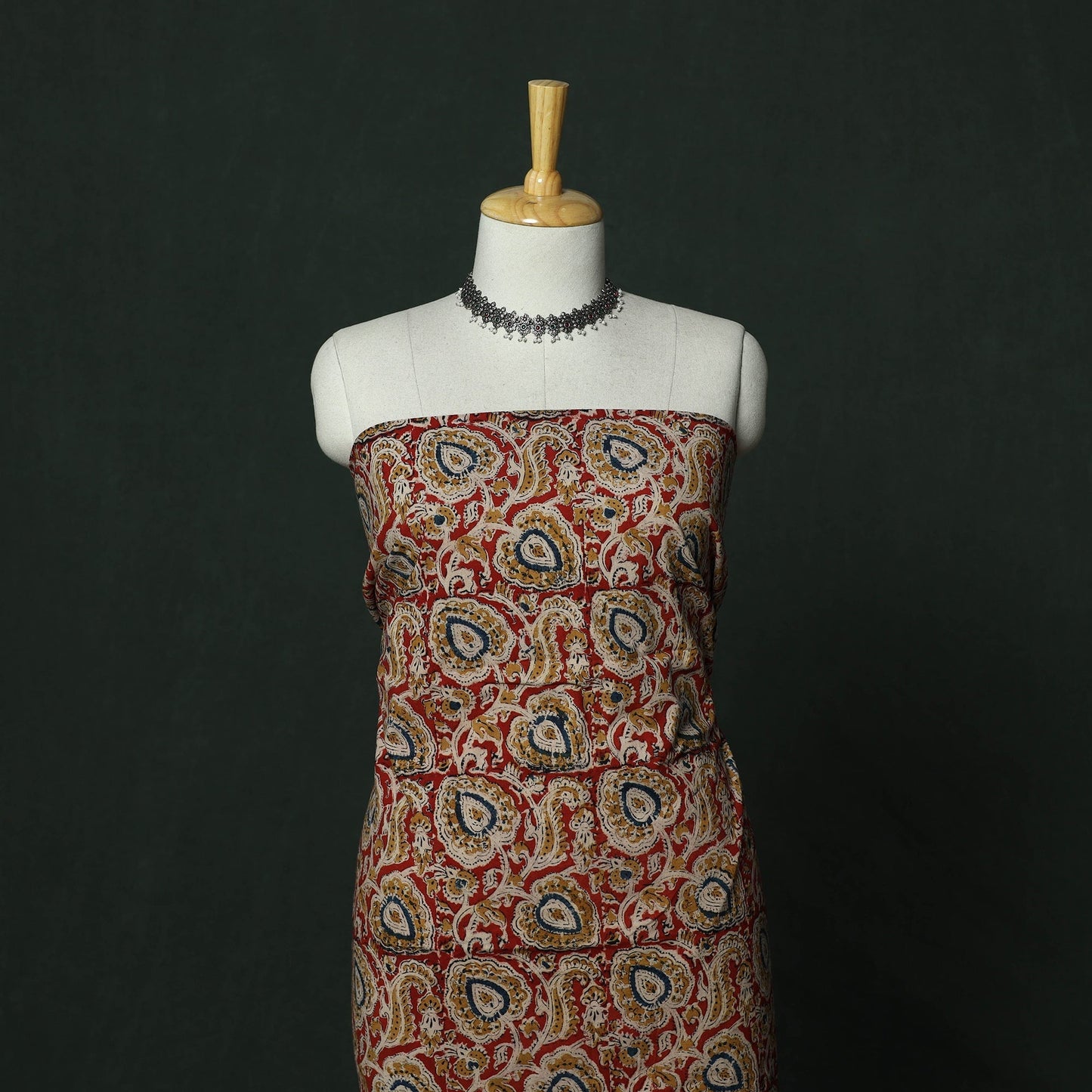 Natural dyed block print cotton pedana kalamkari 2pc