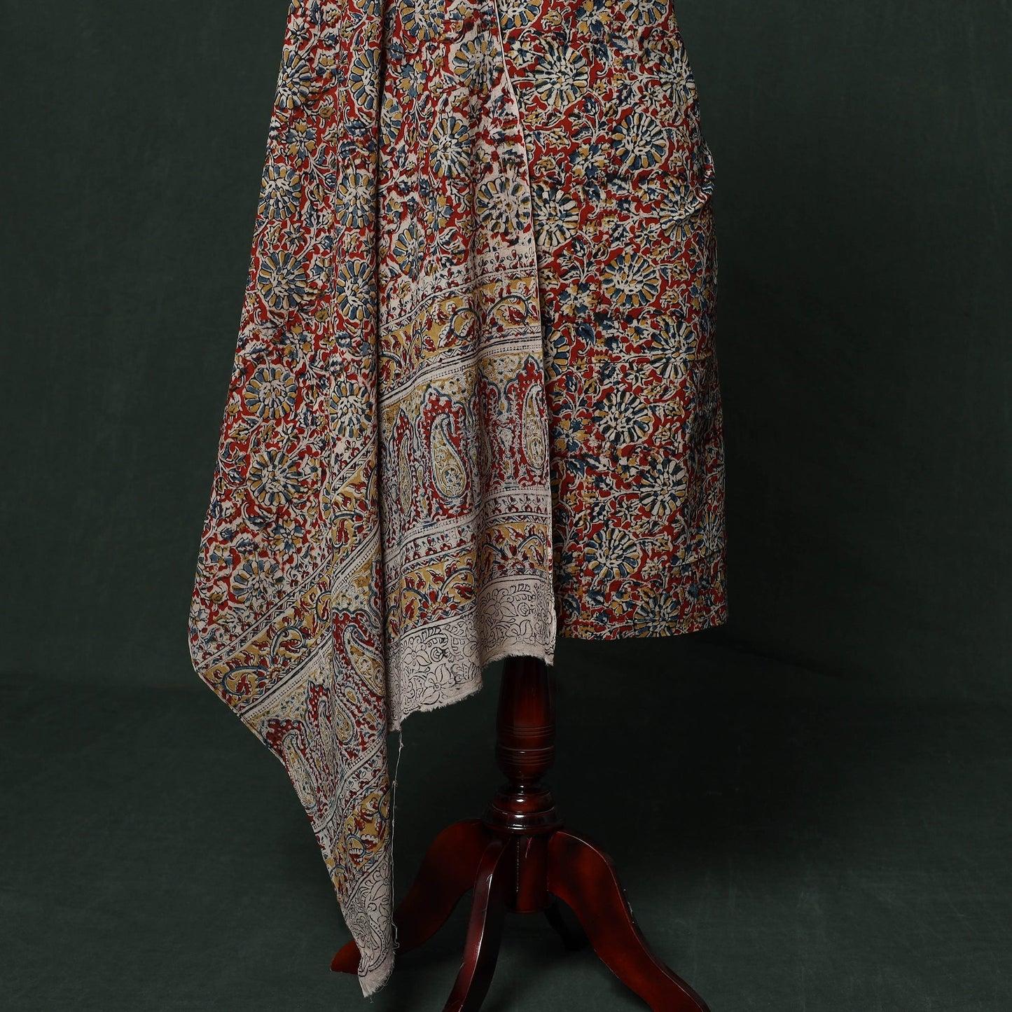 Natural dyed block print cotton pedana kalamkari 2pc