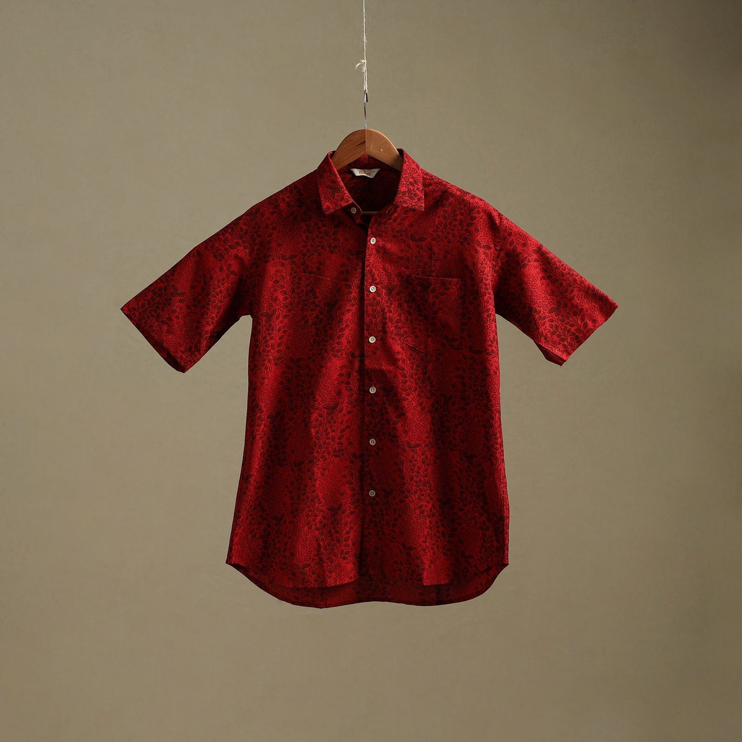 Natural dyed cotton men half sleeve hand bagh shirt 02