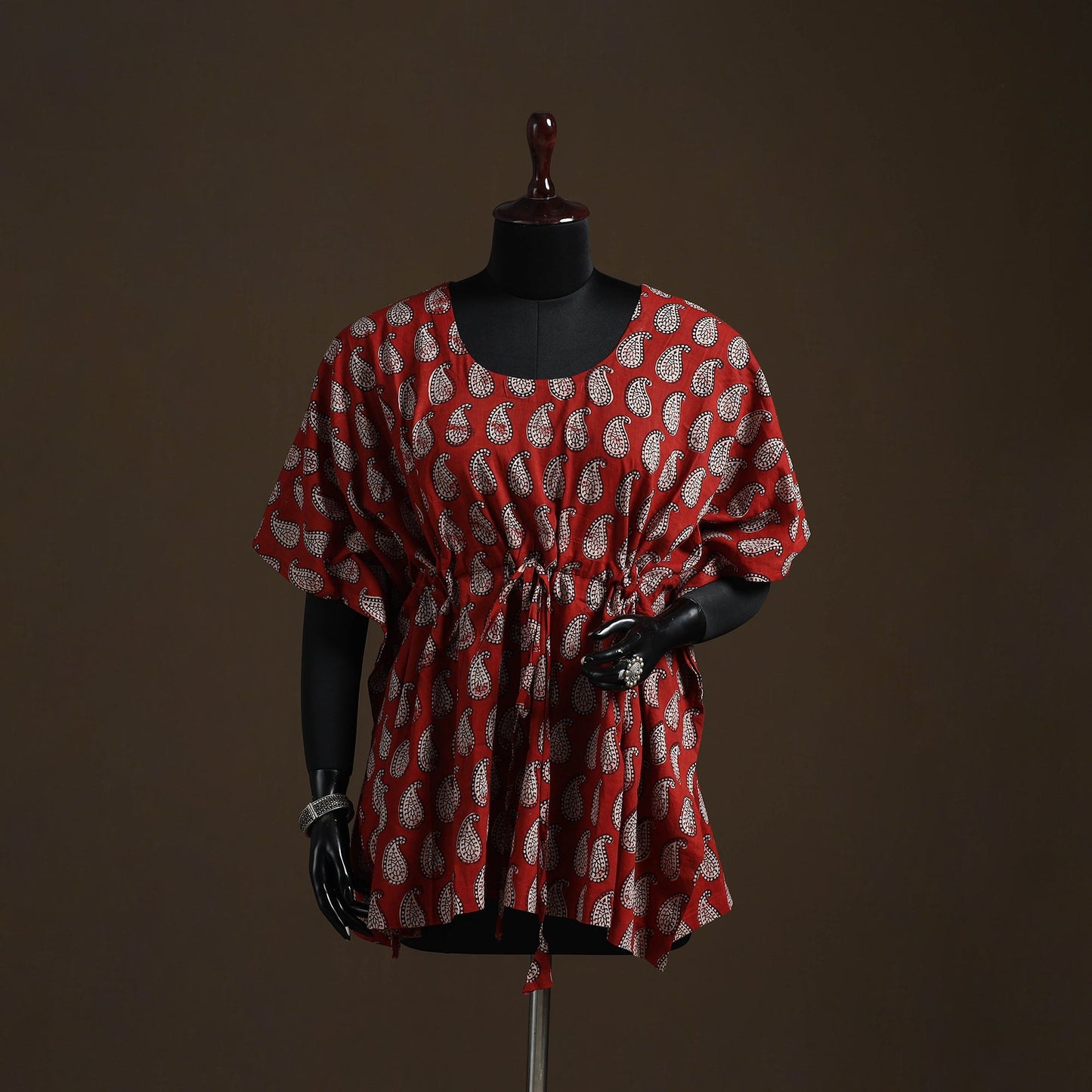 Natural dyed hand block bagh print cotton kaftan (short) 46