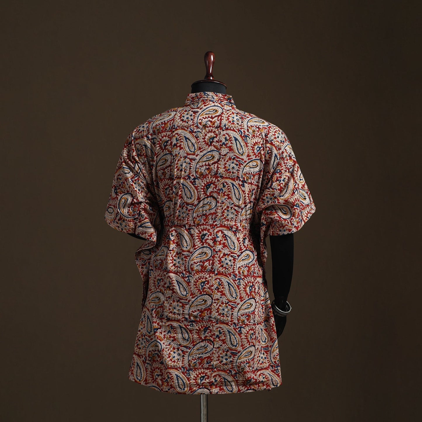 Natural dyed hand block kalamkari print cotton kaftan