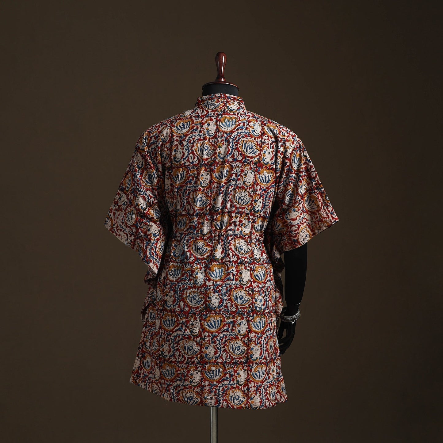 Natural dyed hand block kalamkari print cotton kaftan