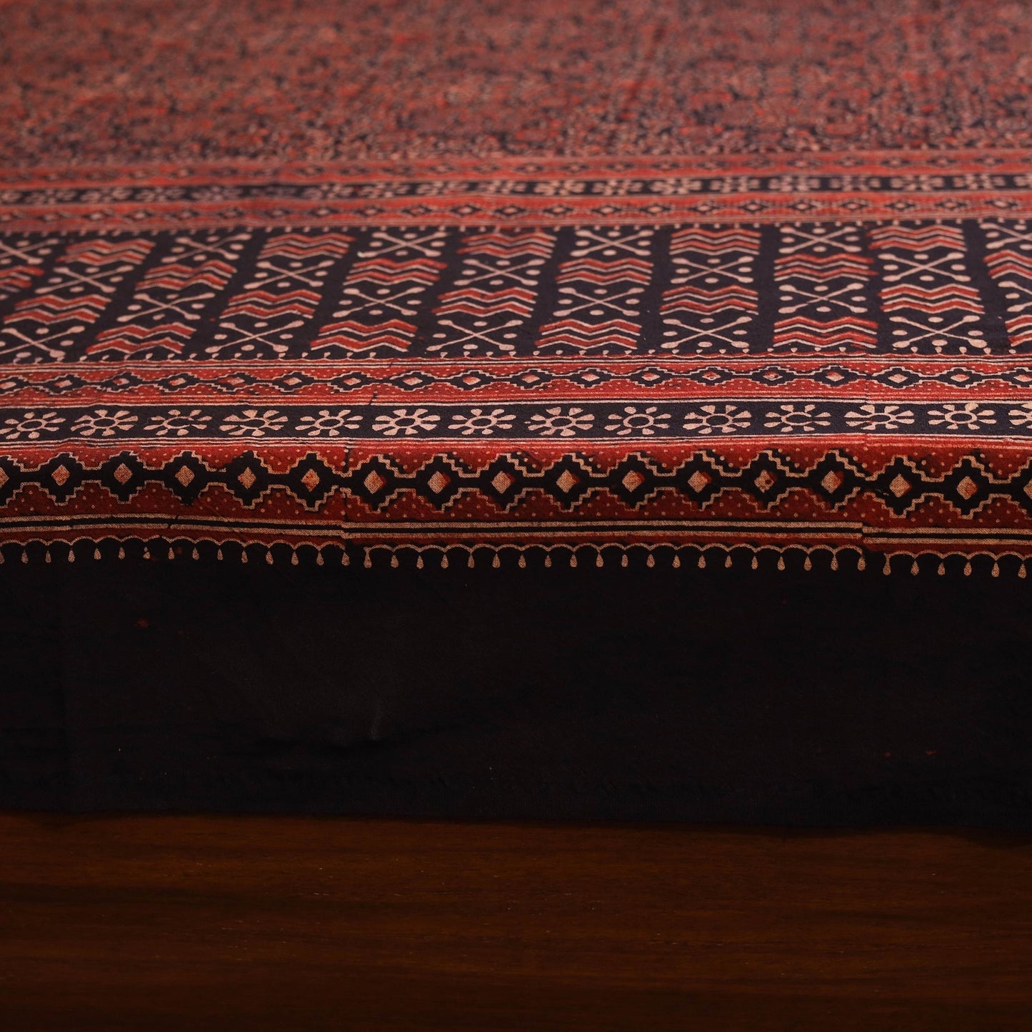 Red - natural dyed cotton double bed sheet set 05