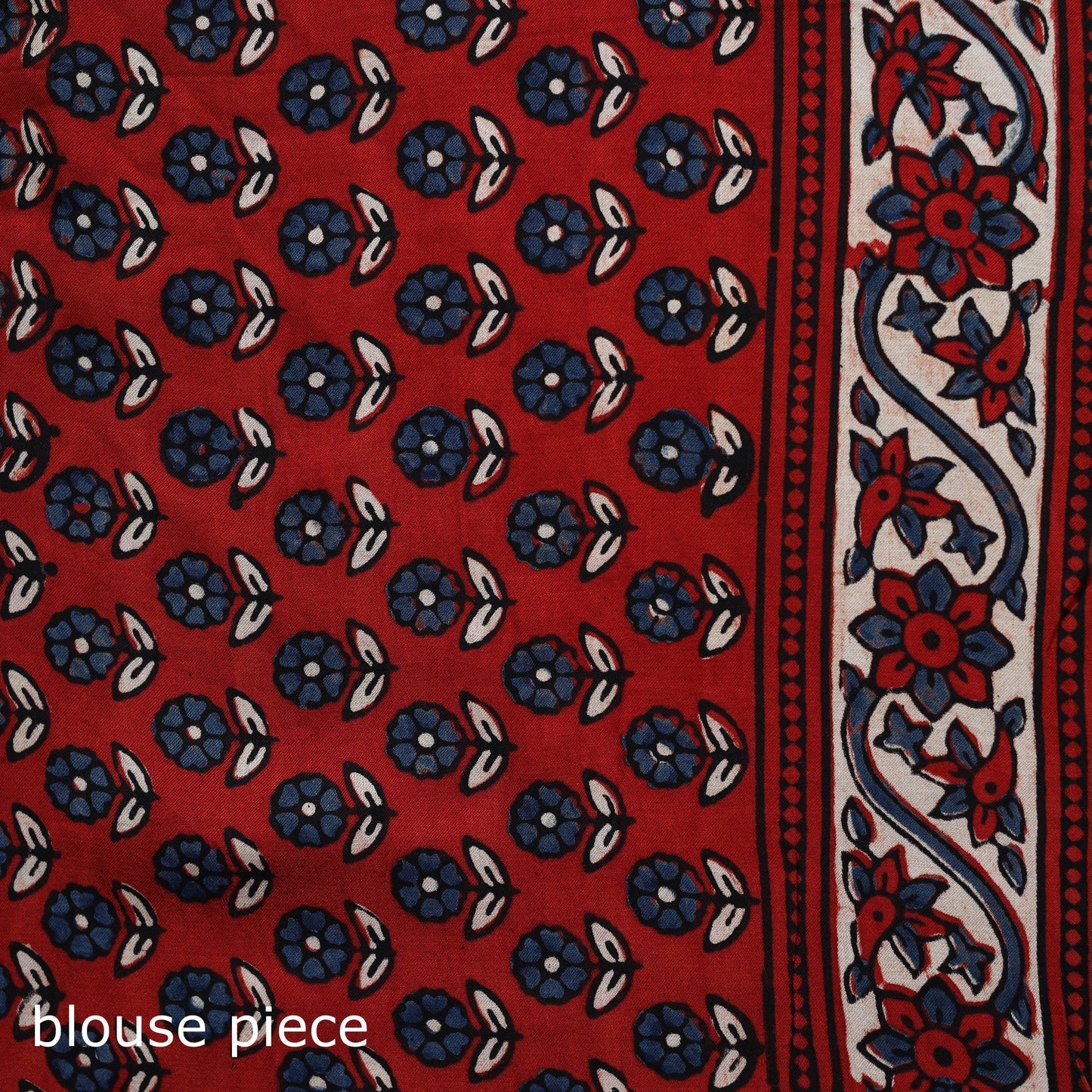 Natural dyed modal silk kutch hand block print ajrakh saree