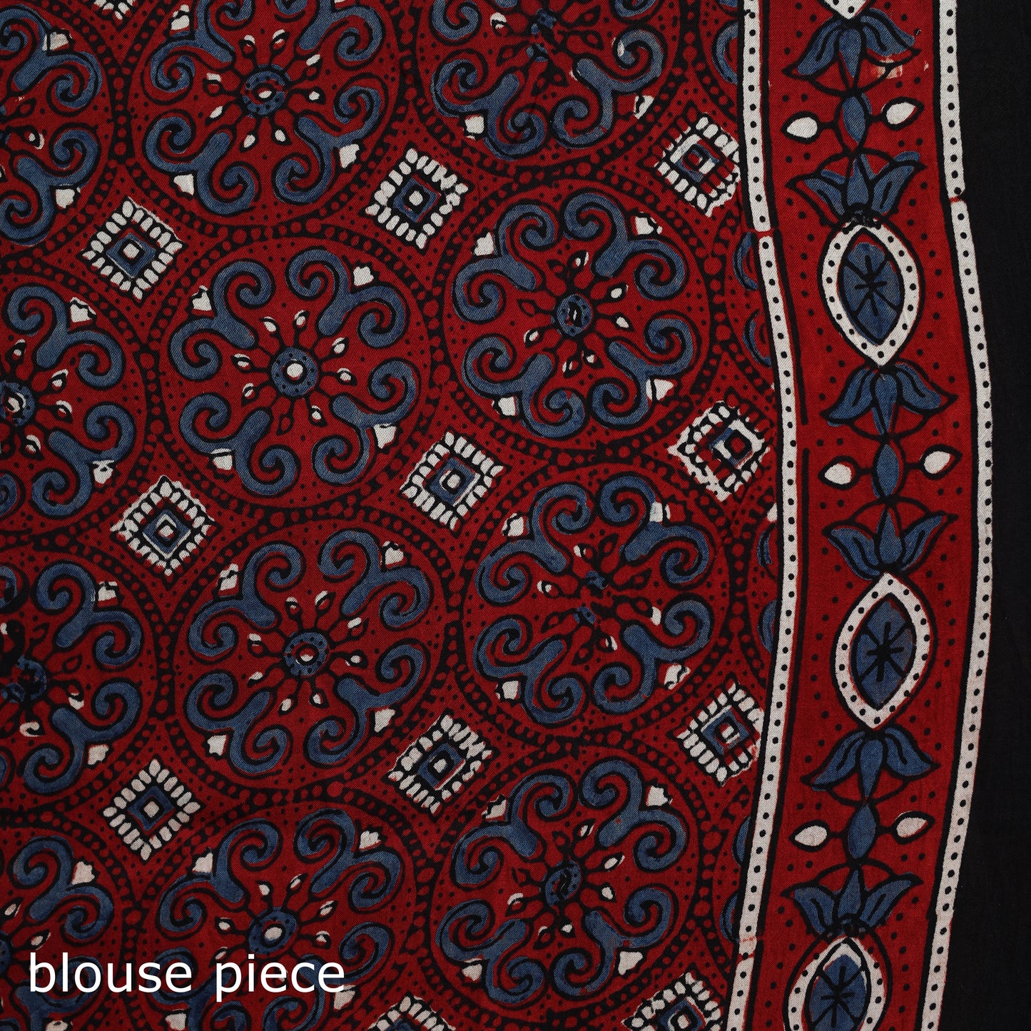 Natural dyed modal silk kutch hand block print ajrakh saree