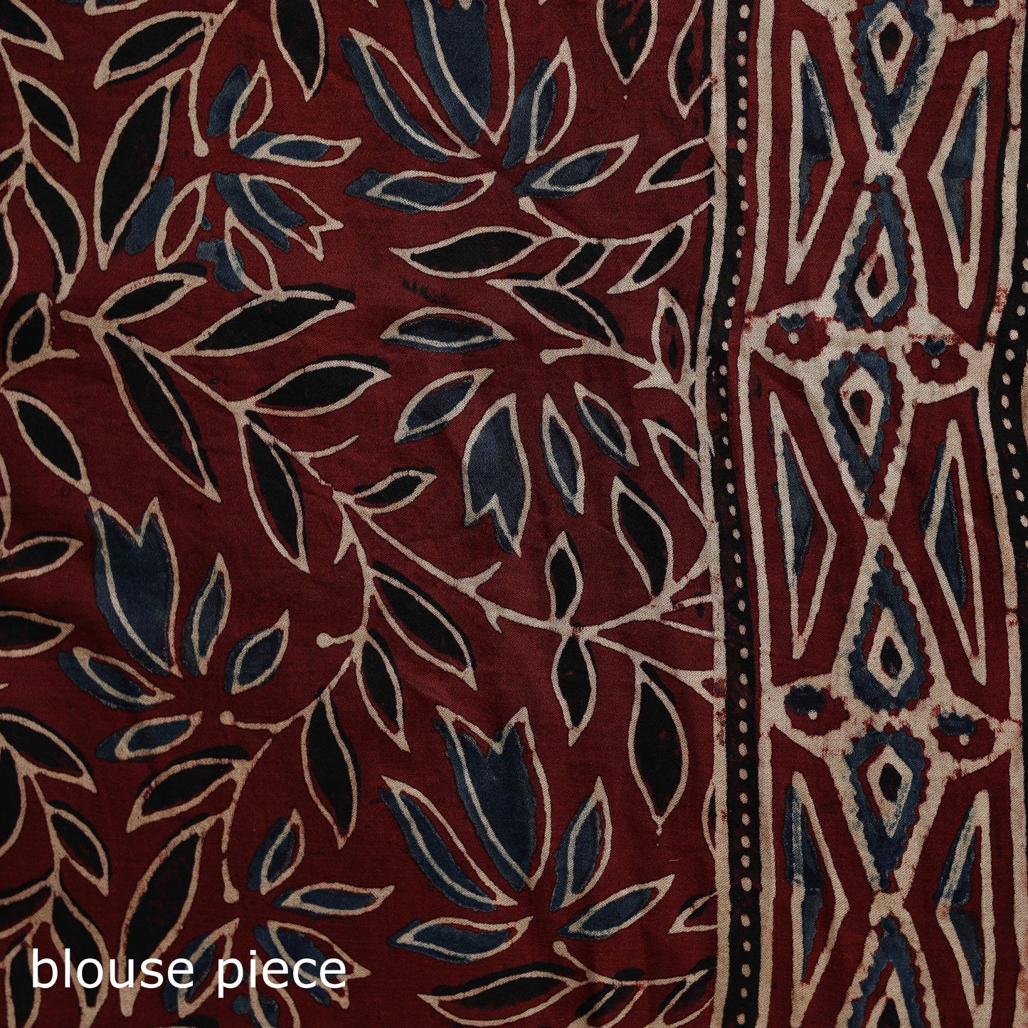 Natural dyed modal silk kutch hand block print ajrakh saree