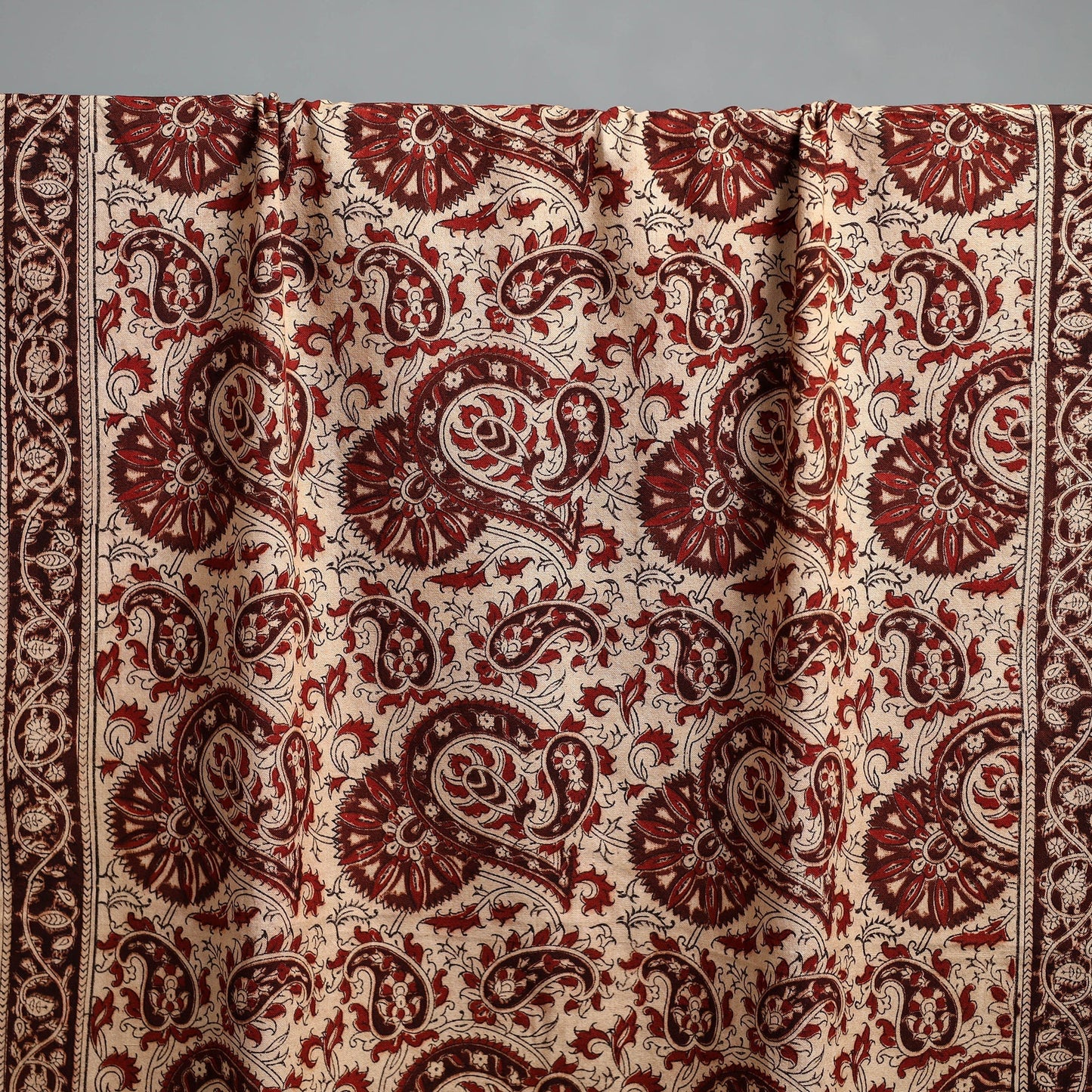 Natural dyed pedana kalamkari printed handloom cotton towel
