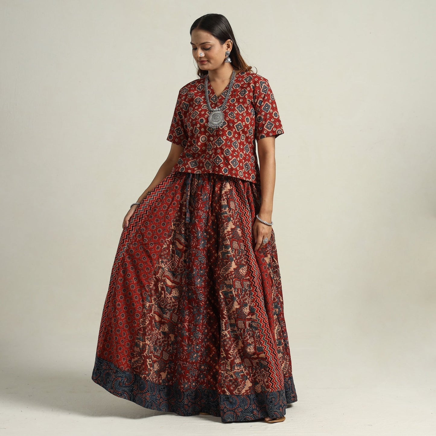 Ajrakh Patchwork Skirt