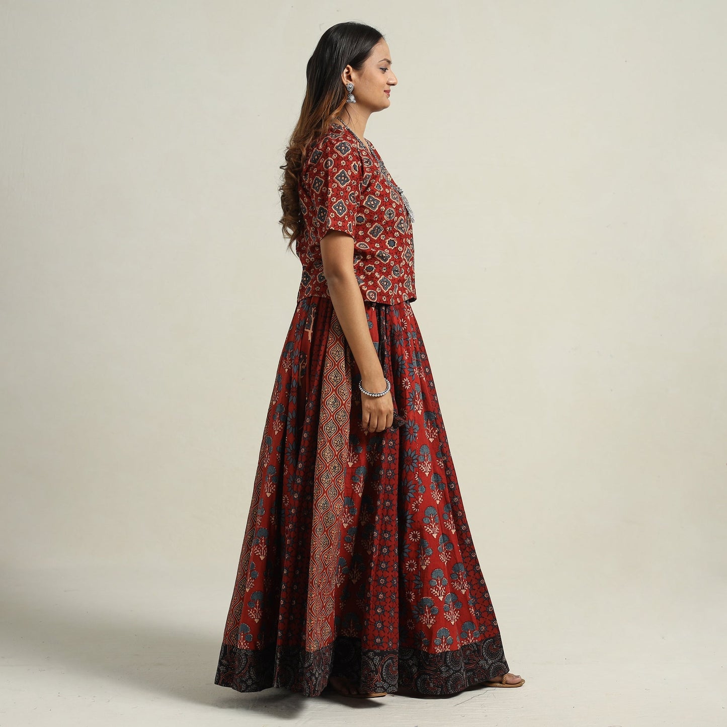 Ajrakh Patchwork Skirt