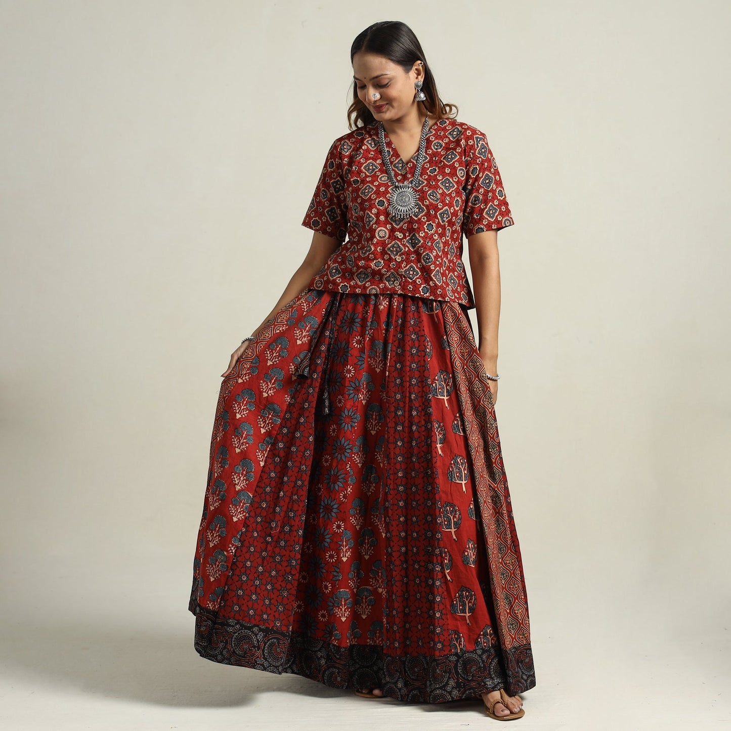 Ajrakh Patchwork Skirt