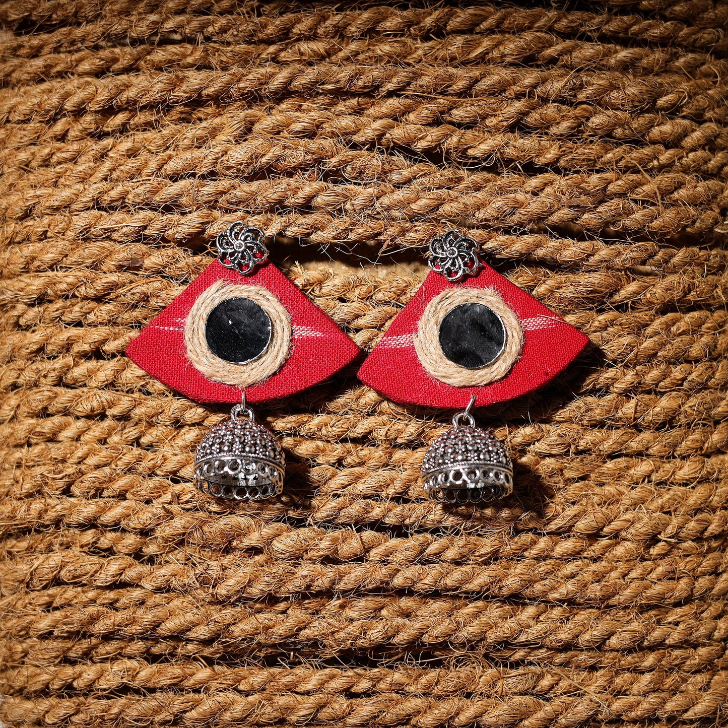 Red - navratri special! Afreen handcrafted gs fabart jhumki
