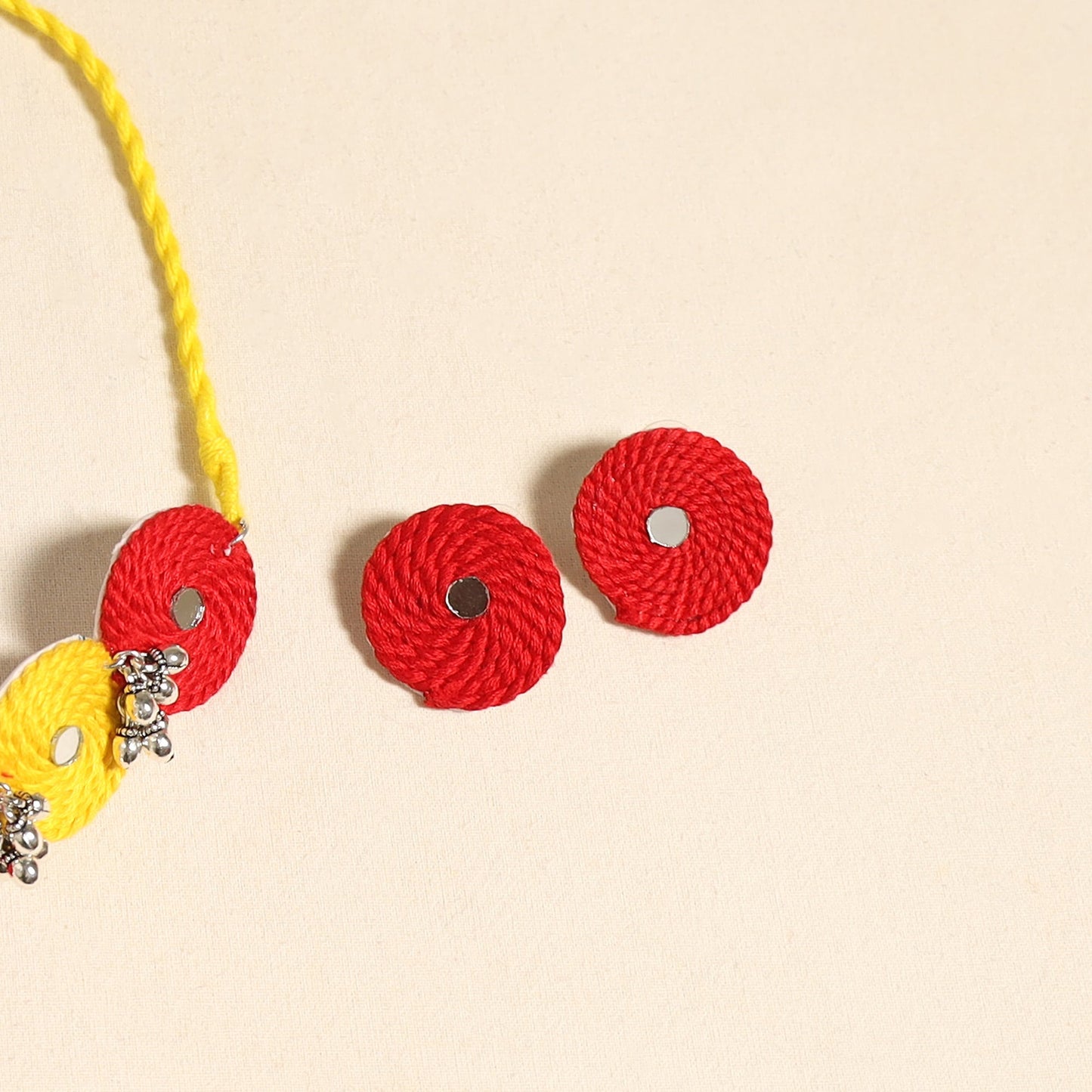Red - navratri special! Thread ghungroo & mirror work
