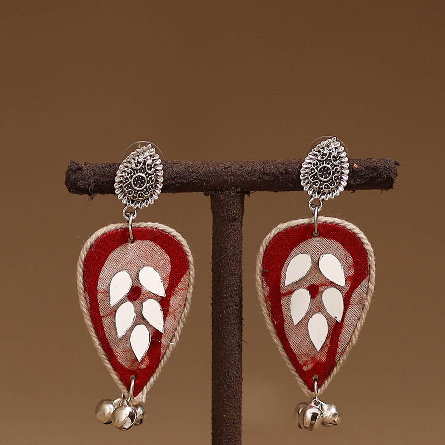 Nisha mirror & ghungroo work gs fabart handmade earrings