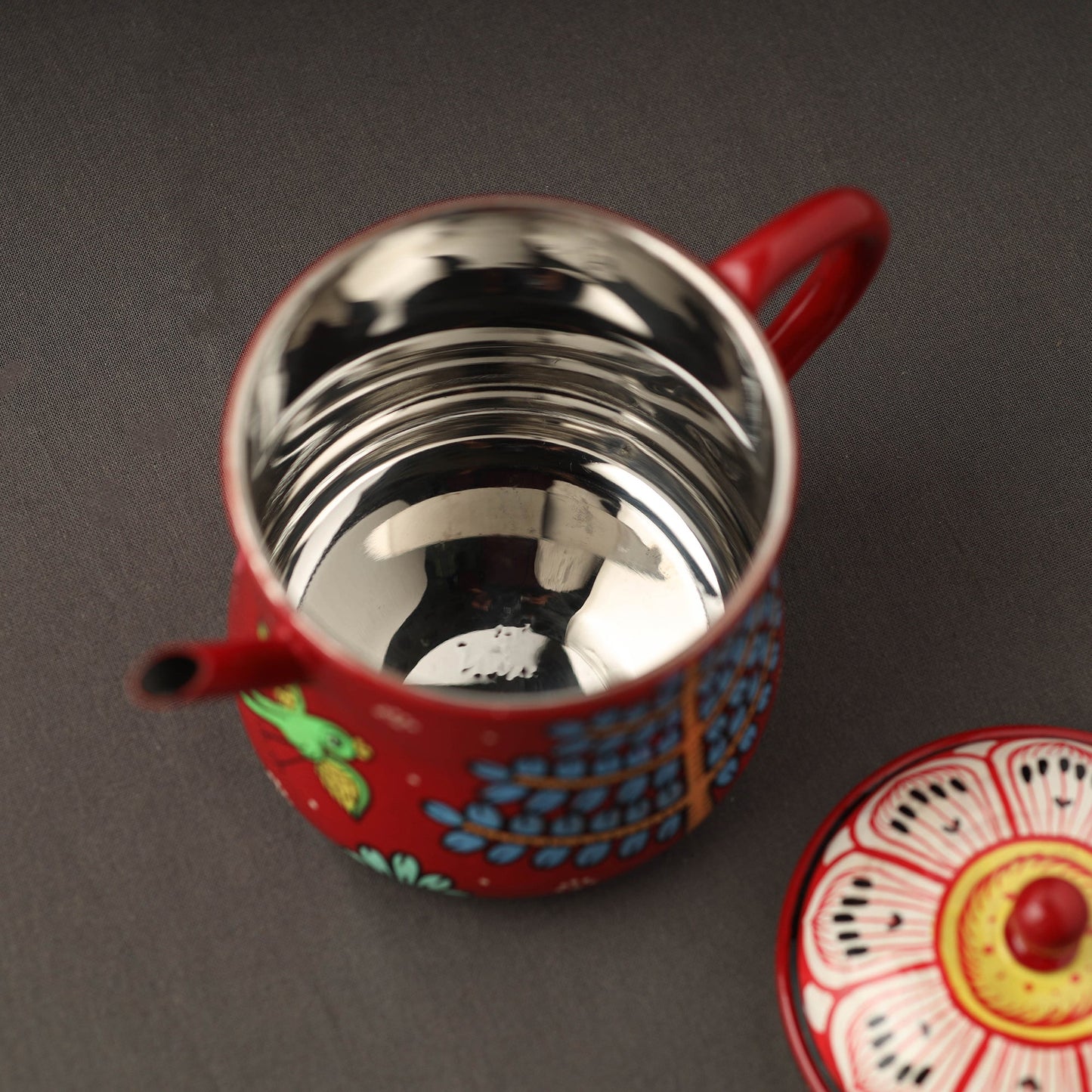 Odisha Pattachitra Handpainted Stainless Steel Tea Pot (500ml)