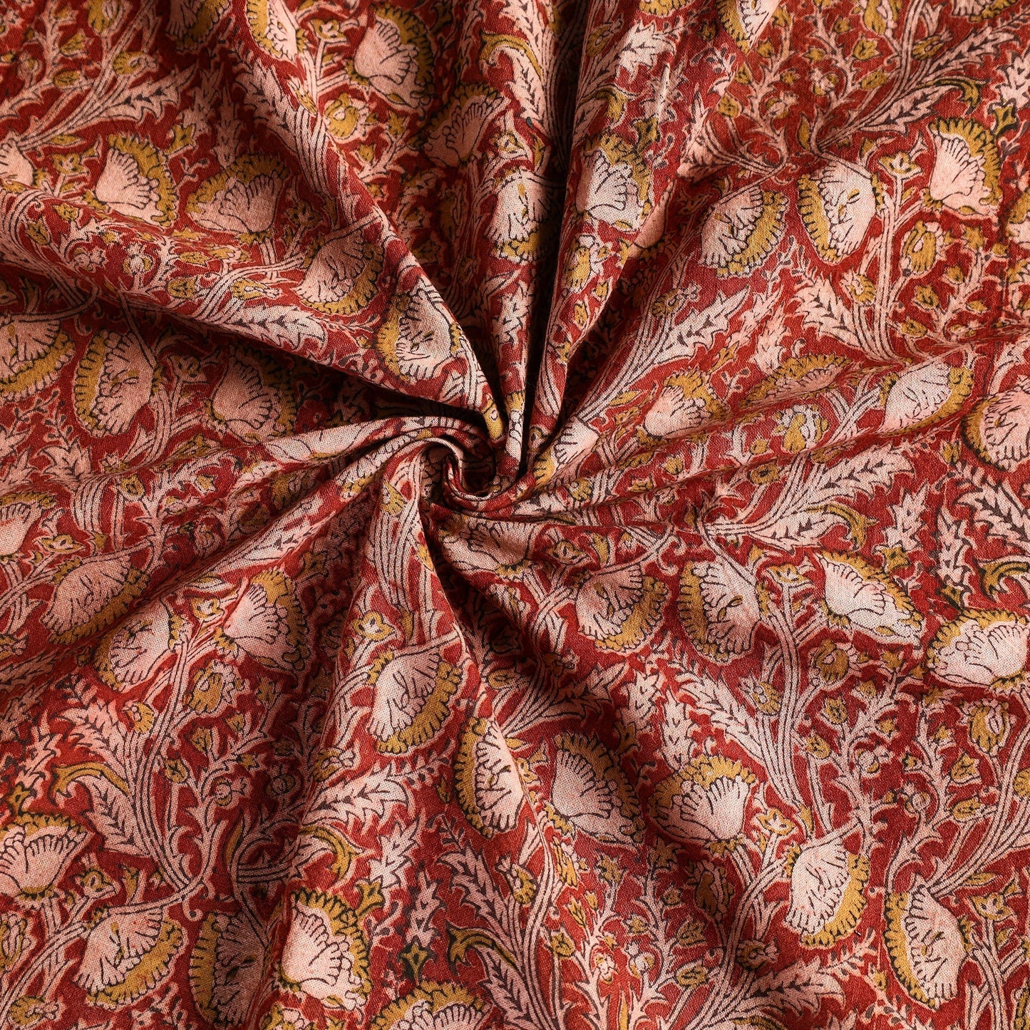 Red - original pedana kalamkari natural dyed cotton table