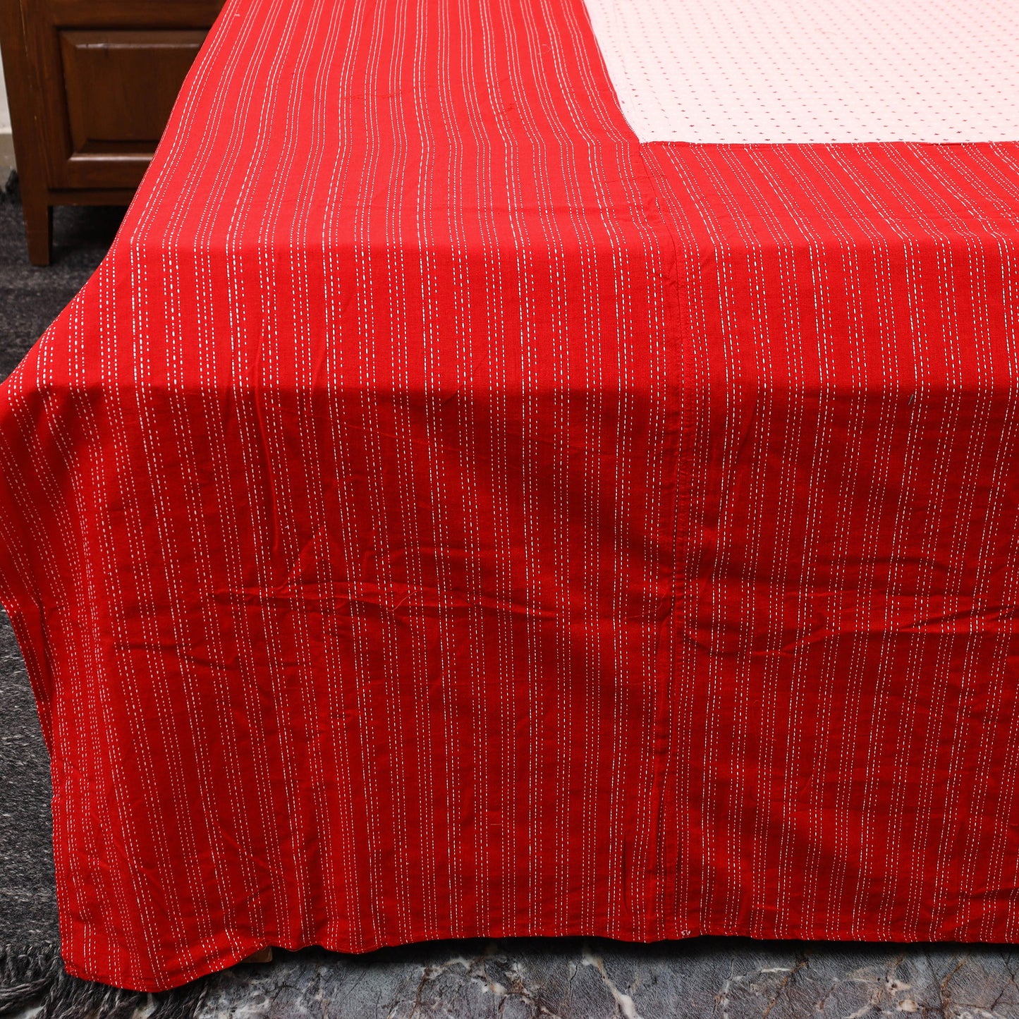 Buy Patchwork Cotton Double Jacquard Bedsheet Set