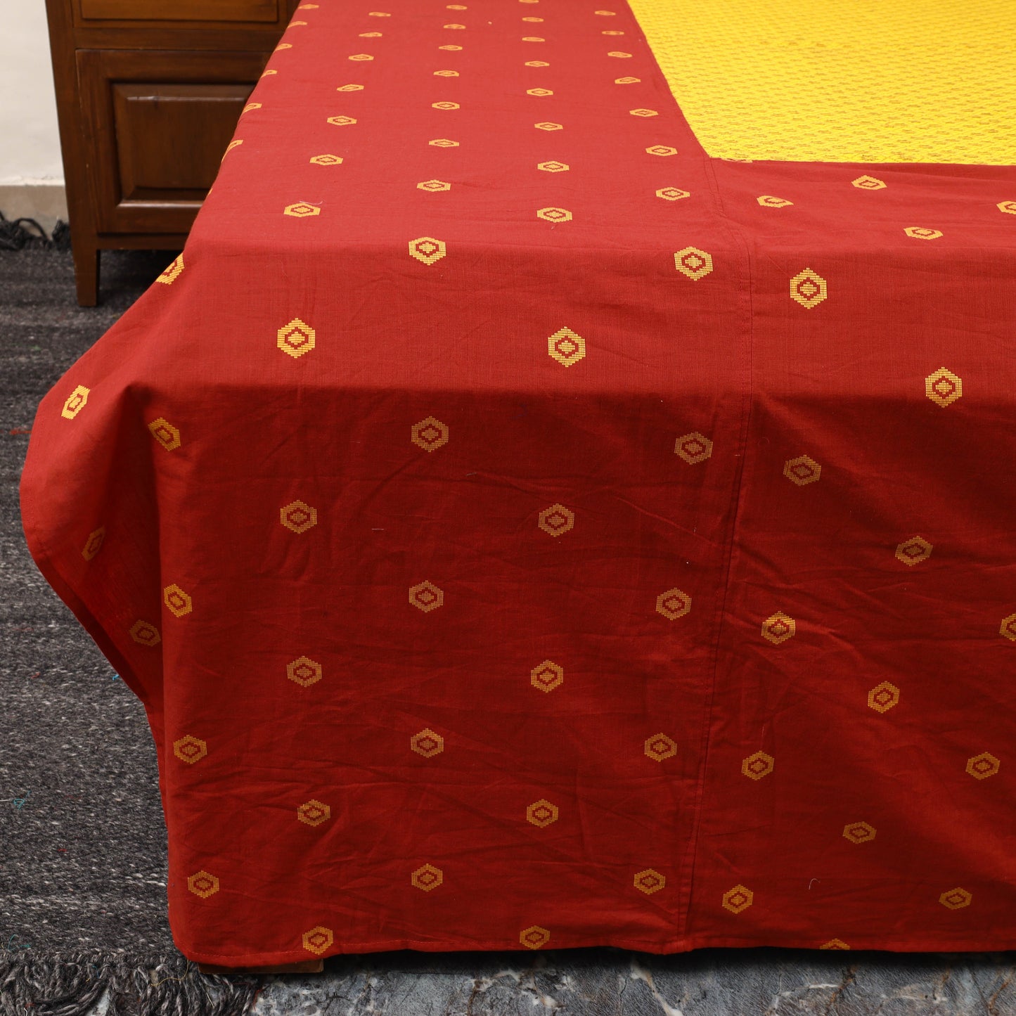 Patchwork Cotton Double Jacquard Bedsheet Set