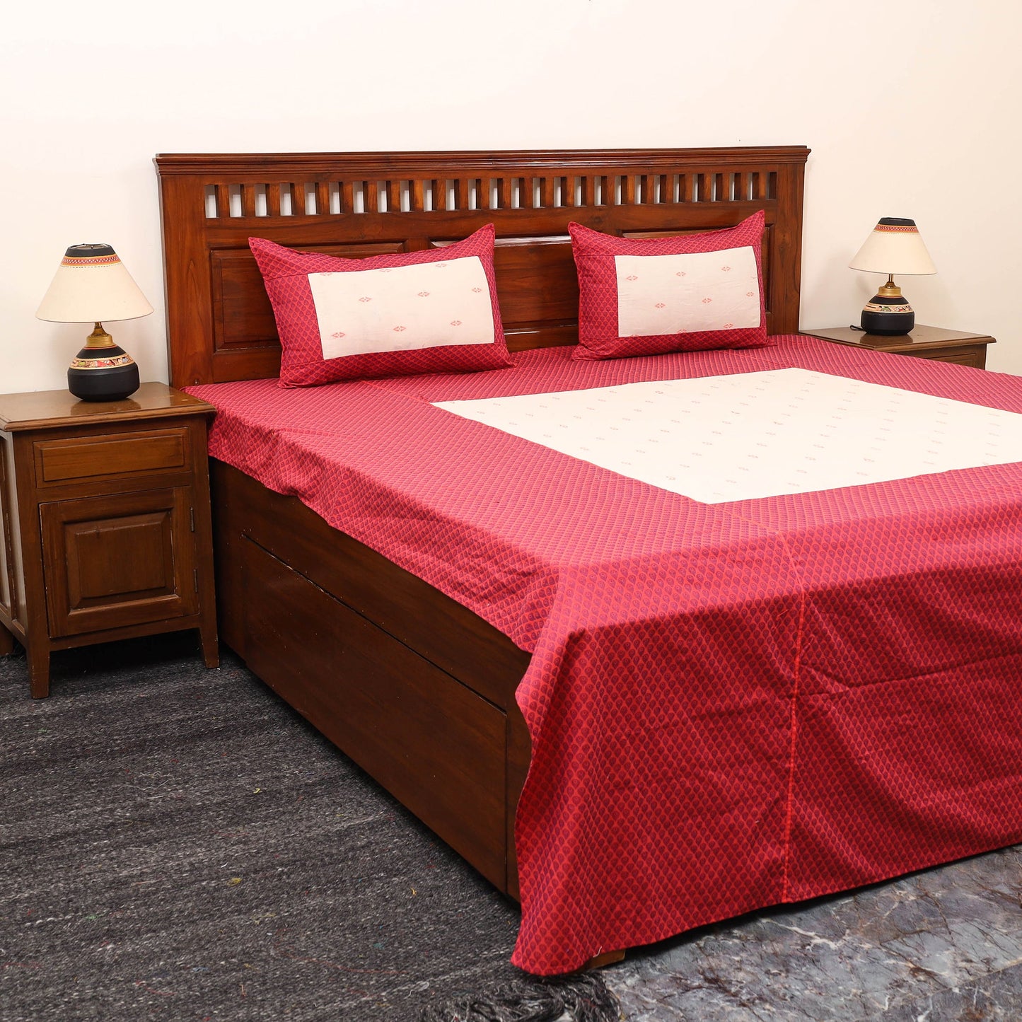 Patchwork Cotton Double Jacquard Bedsheet Set