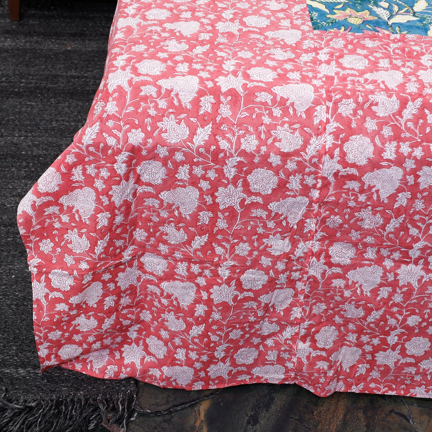 Buy Block Print Patchwork Cotton Sanganeri Bed Sheet