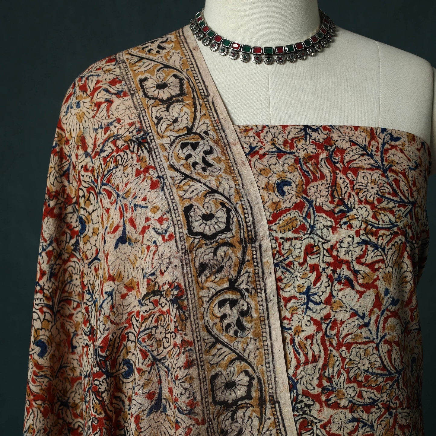 Pedana hand block print natural dyed cotton kalamkari 2pc