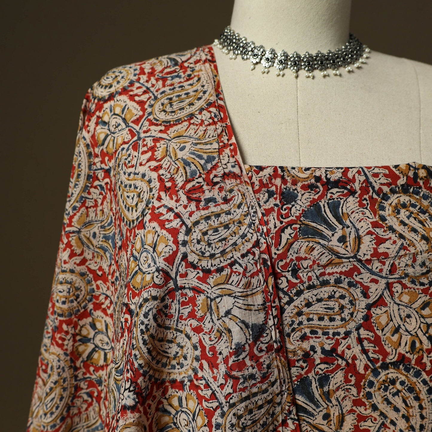 Pedana hand block print natural dyed cotton kalamkari 2pc
