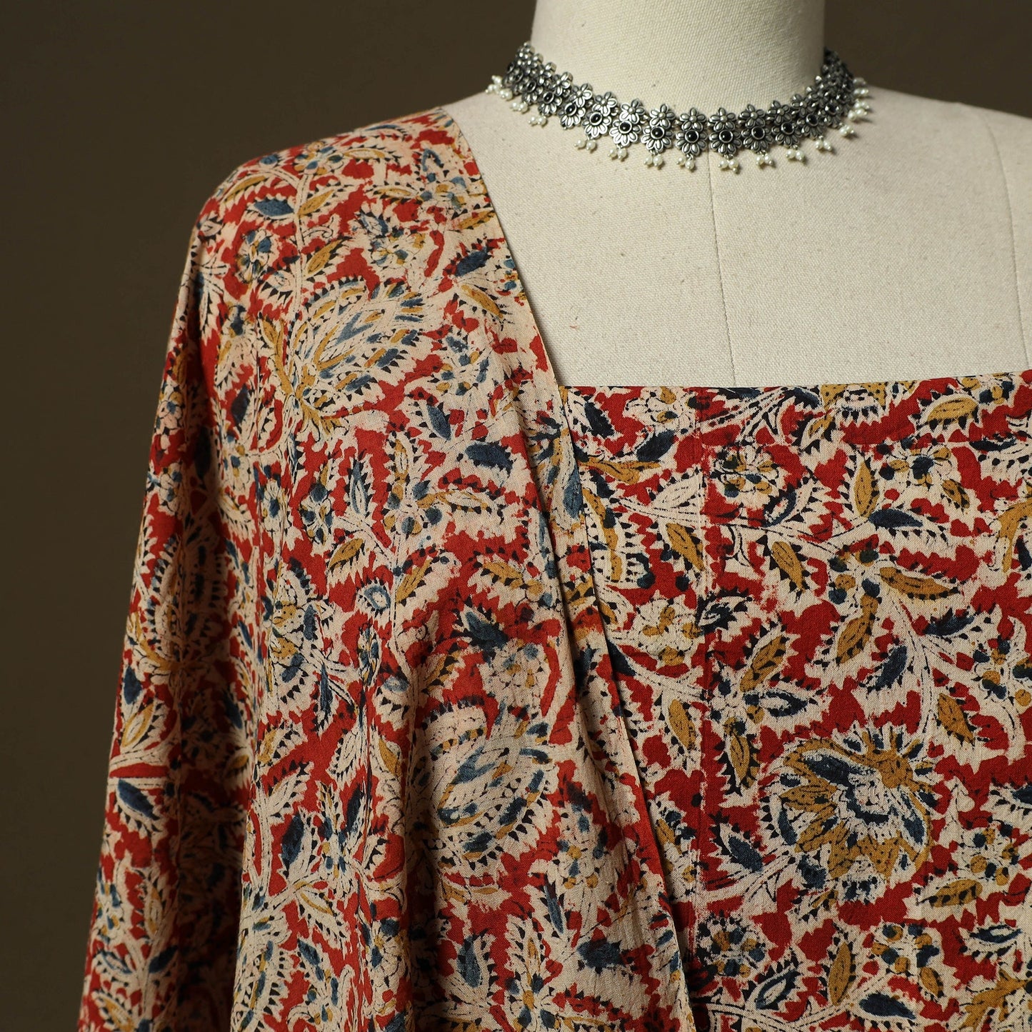 Pedana hand block print natural dyed cotton kalamkari 2pc
