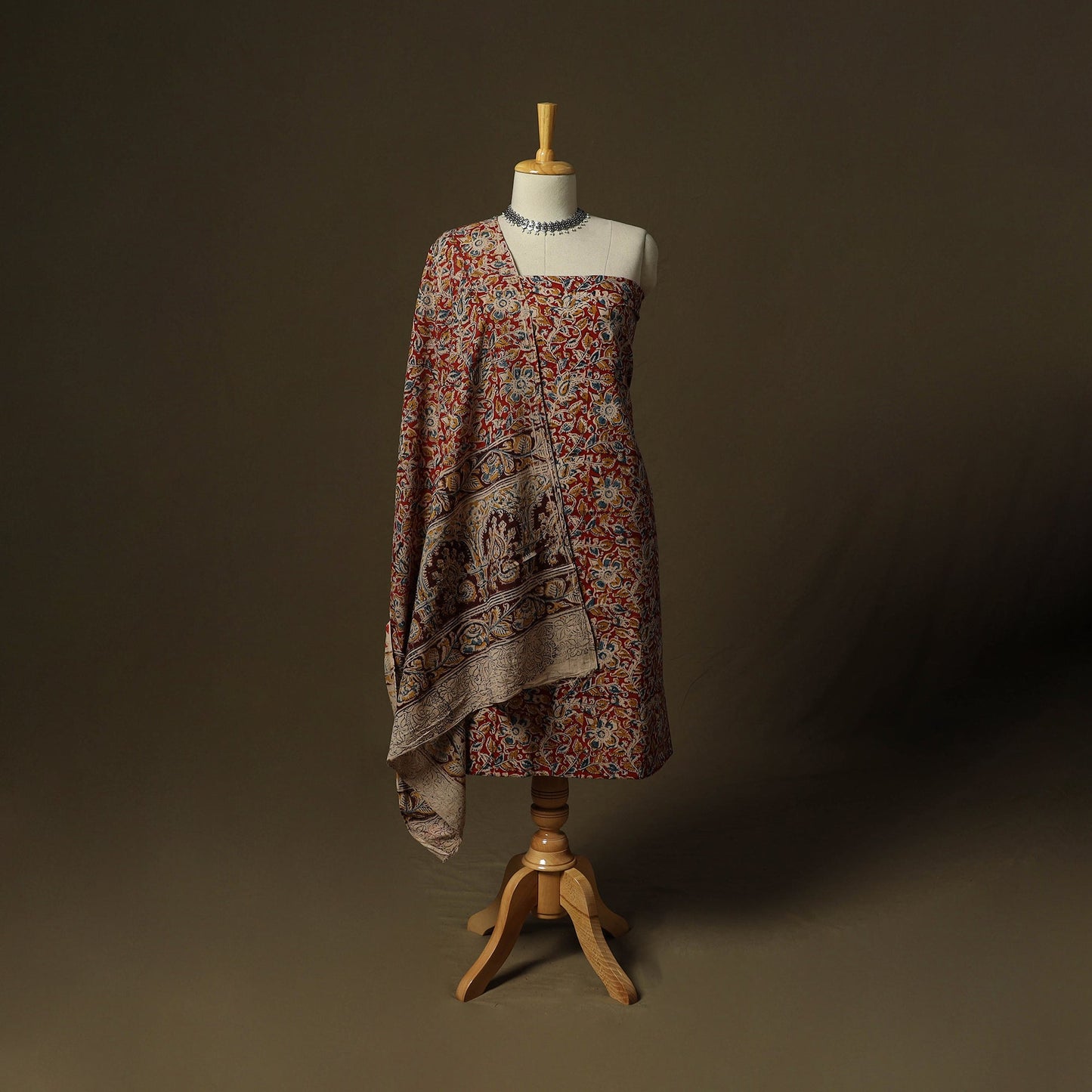 Pedana hand block print natural dyed cotton kalamkari 2pc