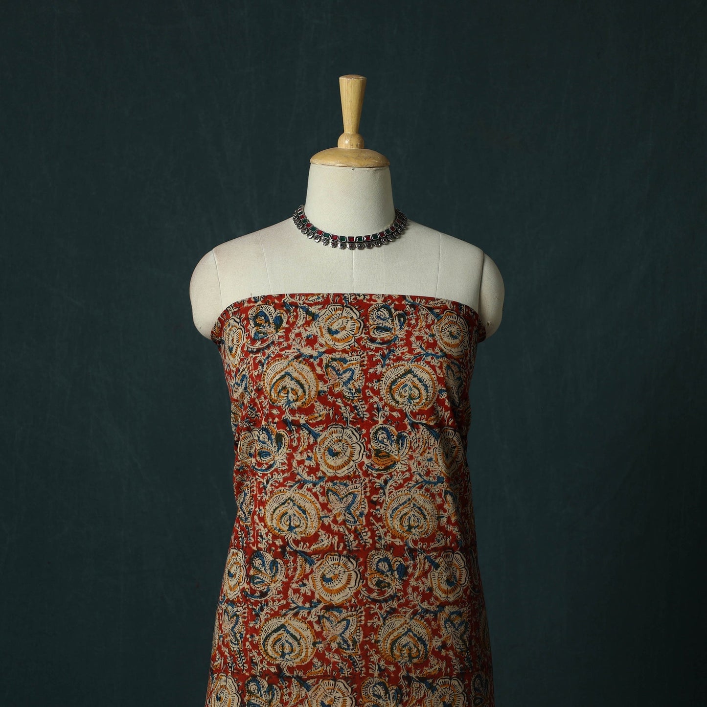 Pedana hand block print natural dyed cotton kalamkari 2pc