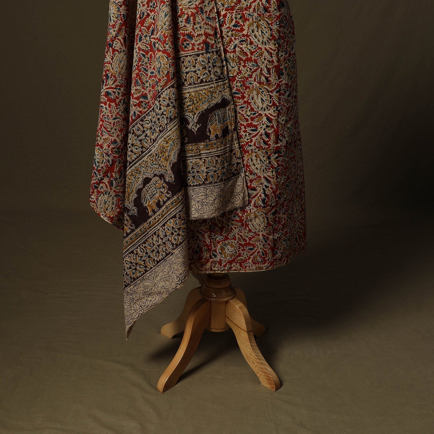 Pedana hand block print natural dyed cotton kalamkari 2pc