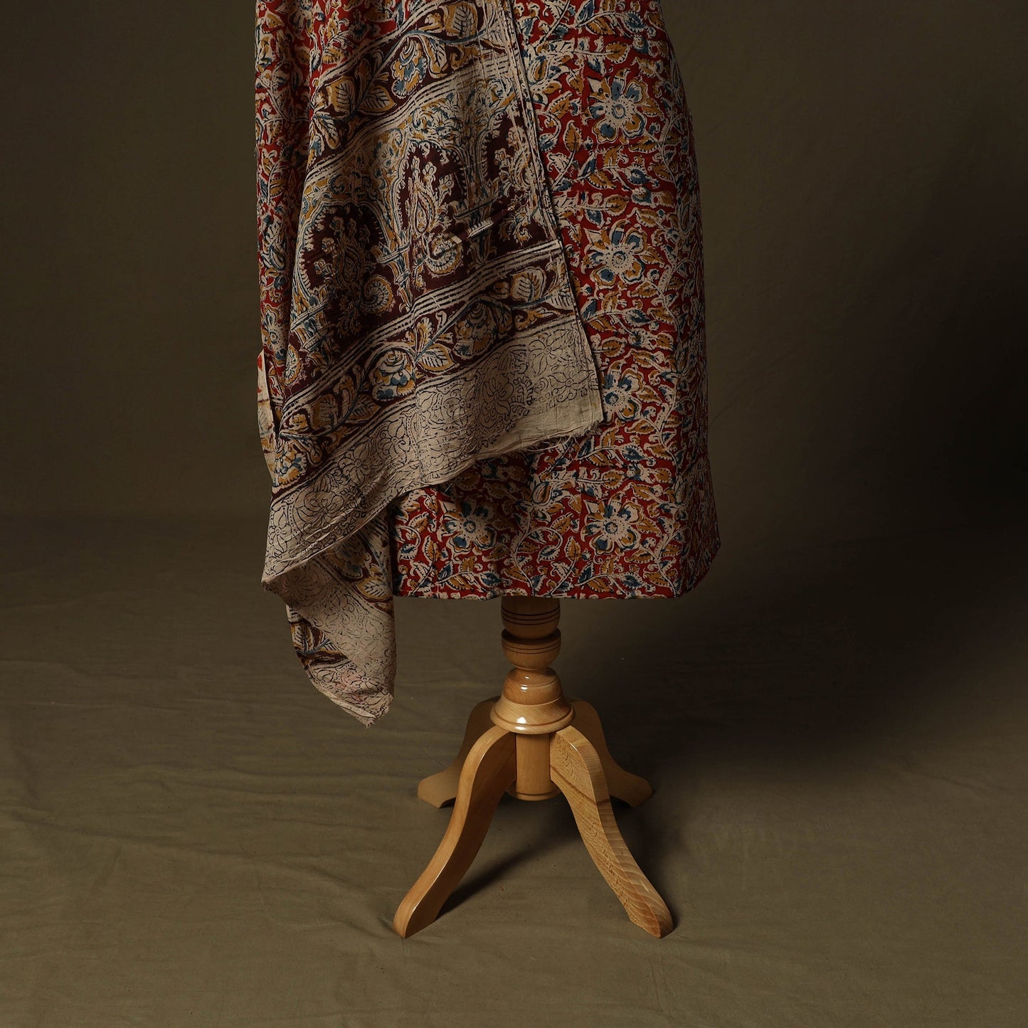 Pedana hand block print natural dyed cotton kalamkari 2pc
